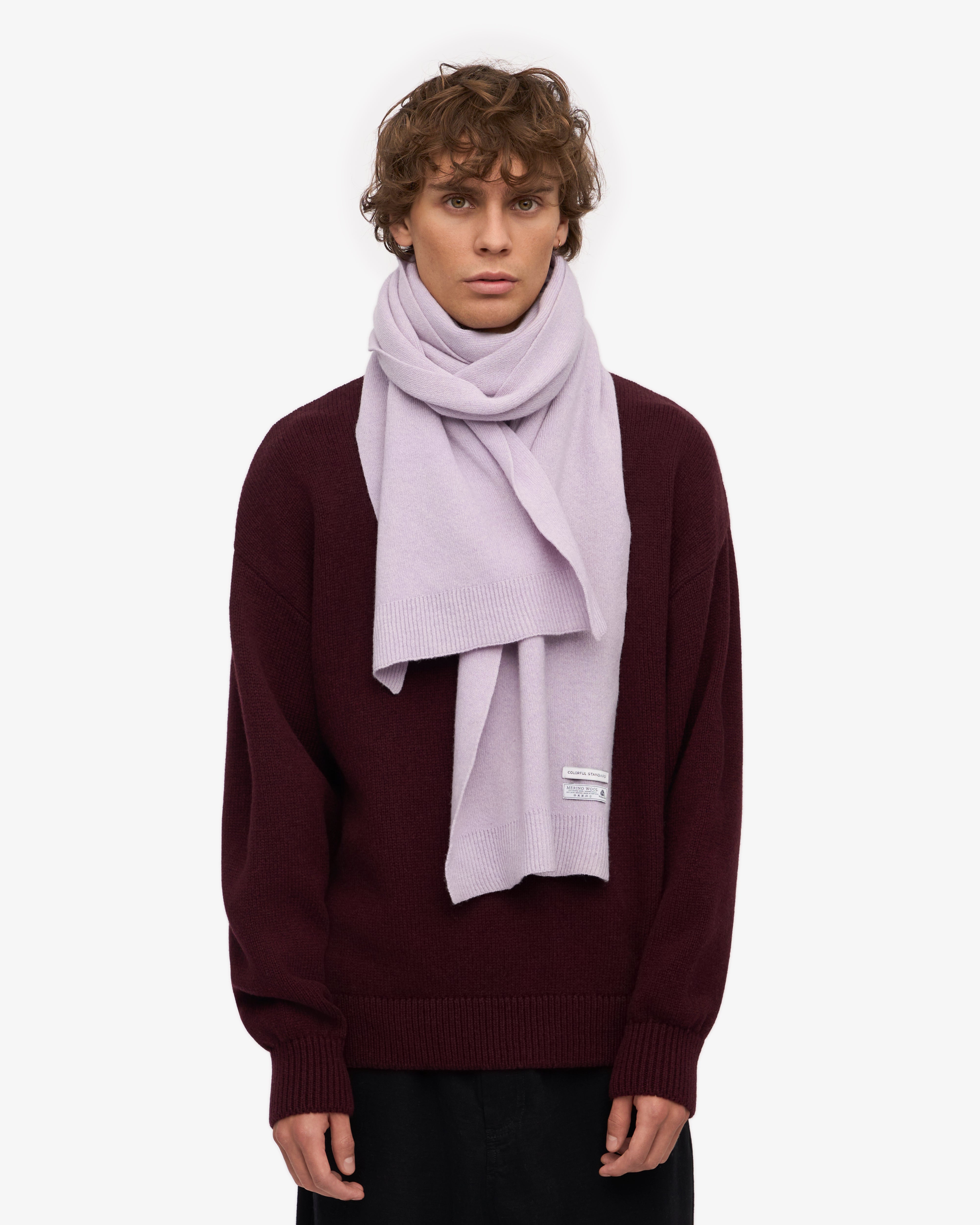 Soft Lavender Merino Wool Scarf - Warm Winter Accessory for Women & Men - Perfect for Outdoor Activities & Cold Weather Fashion