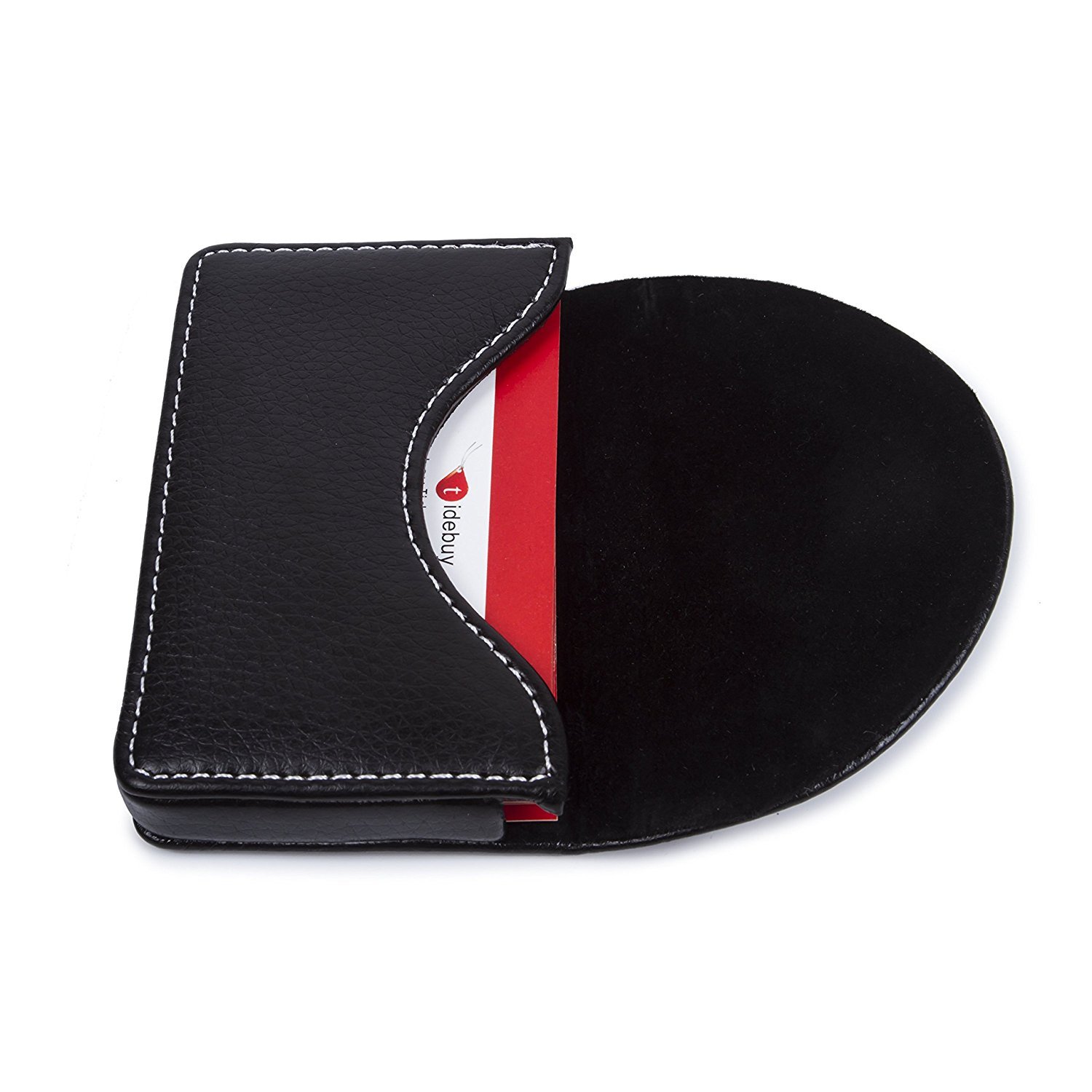 Premium Leather Business Card Holder for Men & Women - Slim RFID Blocking Credit Card Wallet with Magnetic Closure (Black) | Ideal for Professional Networking, Office Use & Travel Accessories
