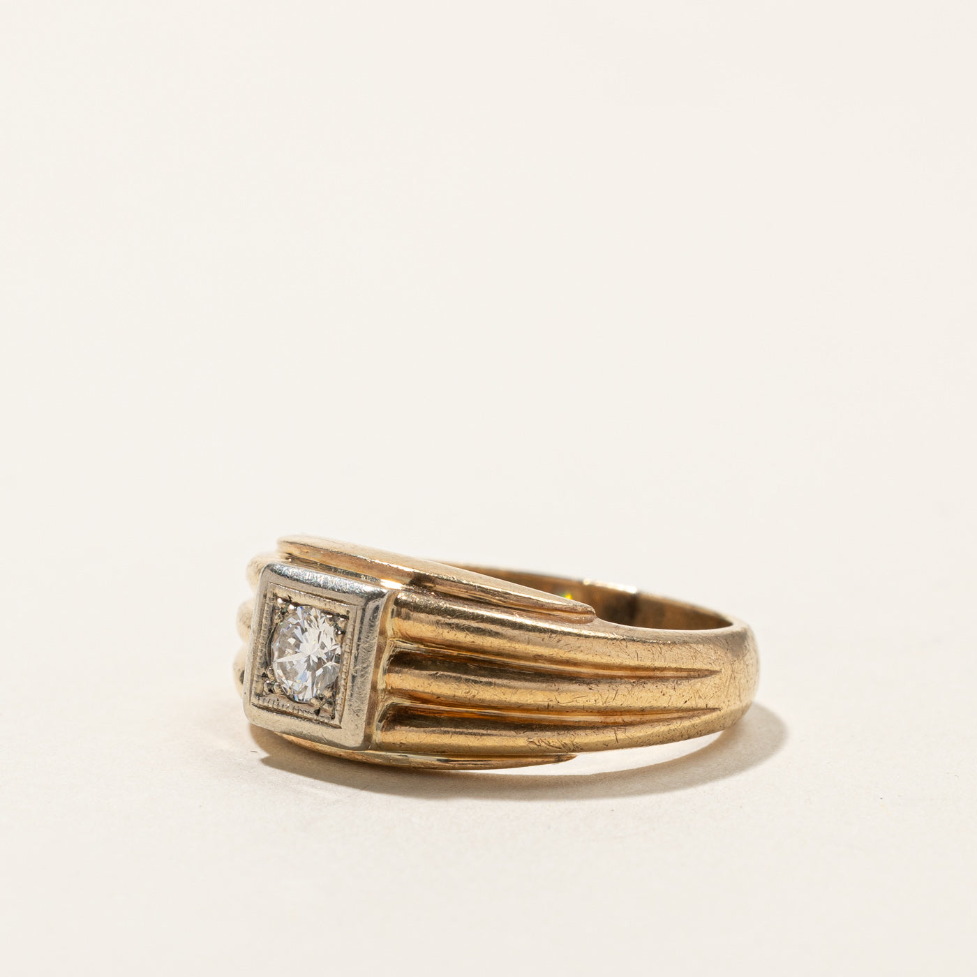 0.26ct Textured Solitaire Diamond Ring - Size 7.75 | Elegant Engagement & Wedding Band for Women | Perfect for Proposals, Anniversaries & Special Occasions