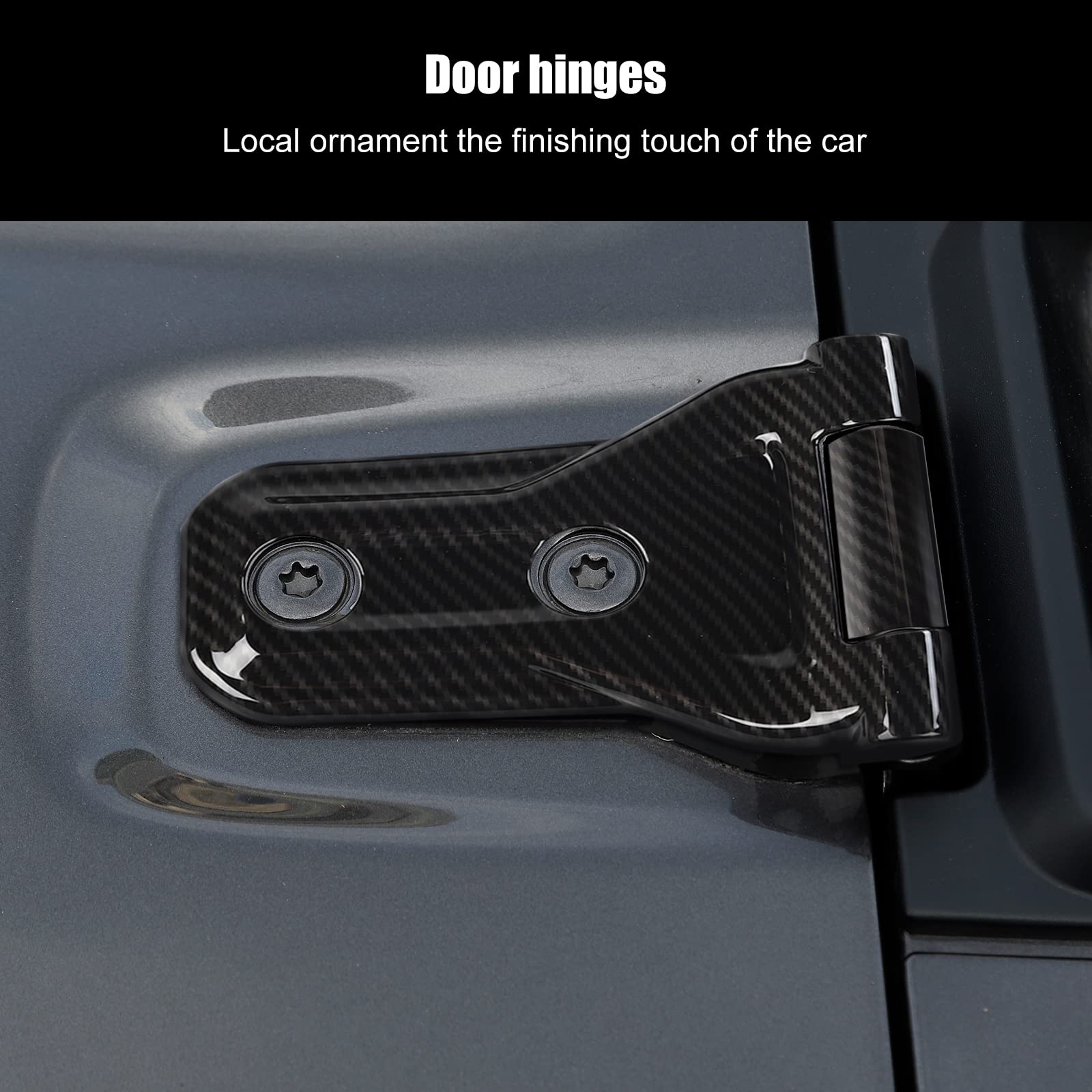 Hoolcar Carbon Fiber Engine Hood Hinge Cover for 2018-2021 Jeep Wrangler JL JLU & Gladiator JT - Exterior Decoration Accessories (Perfect for Off-Roading & Car Shows)
