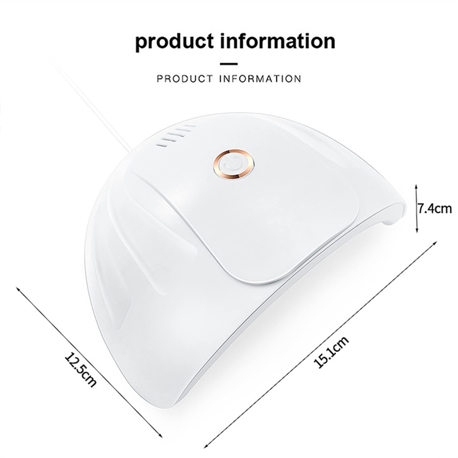 Professional LED Nail Lamp with Temperature Control & USB Power - Fast Drying UV Gel Polish Curing Light for Acrylic Nails, Manicure & Pedicure Salon Equipment | Perfect for Home Use & Professional Nail Salons