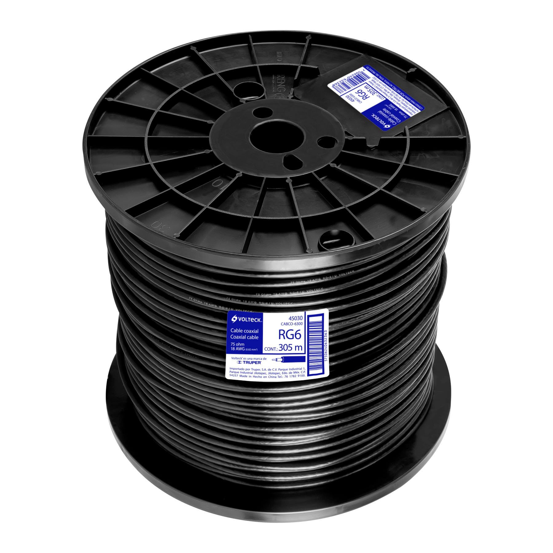 High-Quality RG6 Coaxial Cable - 300 Meters (984 Feet) Male to Female Connector for TV, Modem, Router & Satellite - Perfect for Home Theater, CCTV & Internet Setup