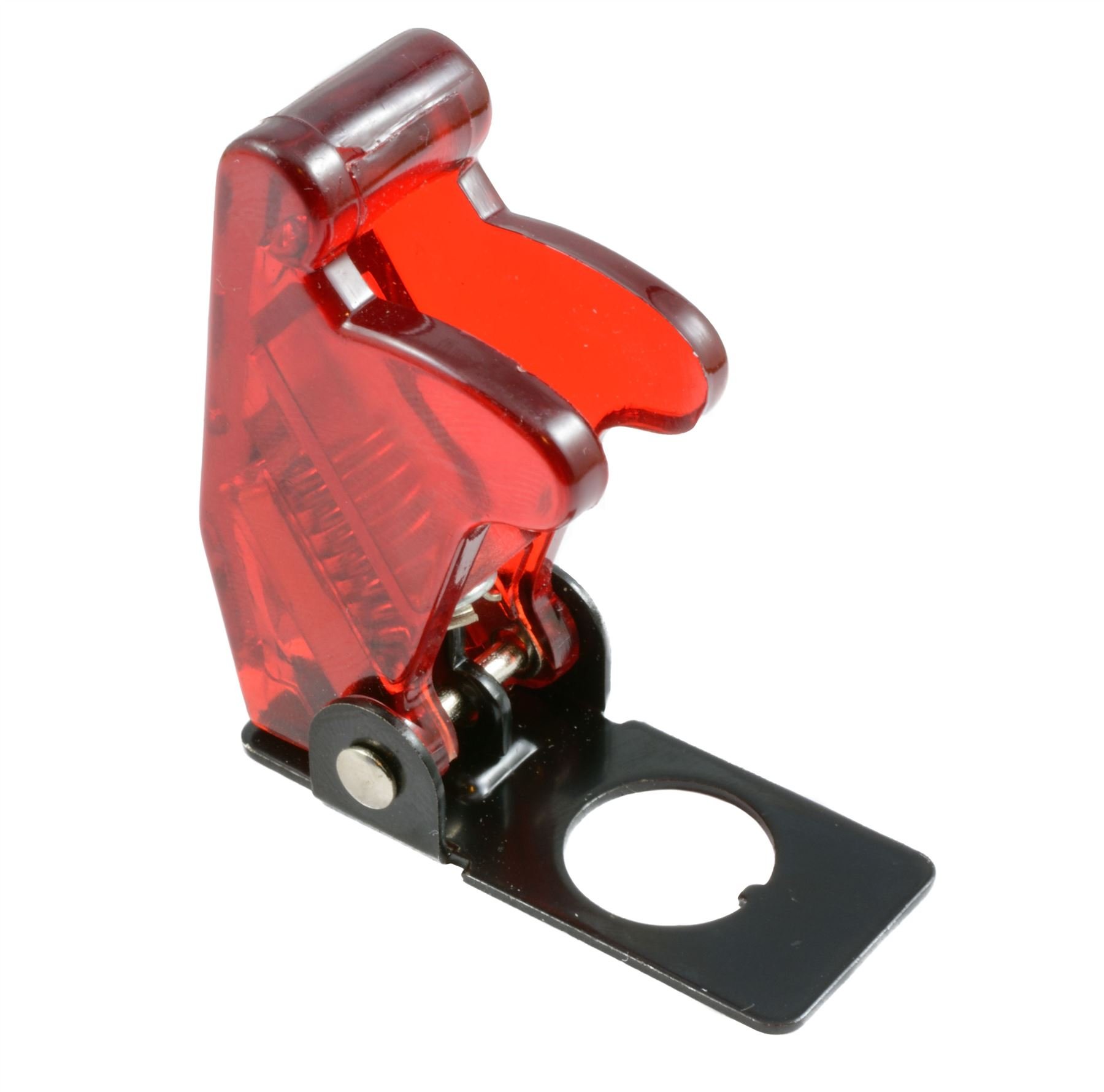 Red Transparent Missile Style Toggle Switch Cover - Durable Protective Cover for Electrical Switches - Perfect for Automotive, Marine, and Industrial Equipment