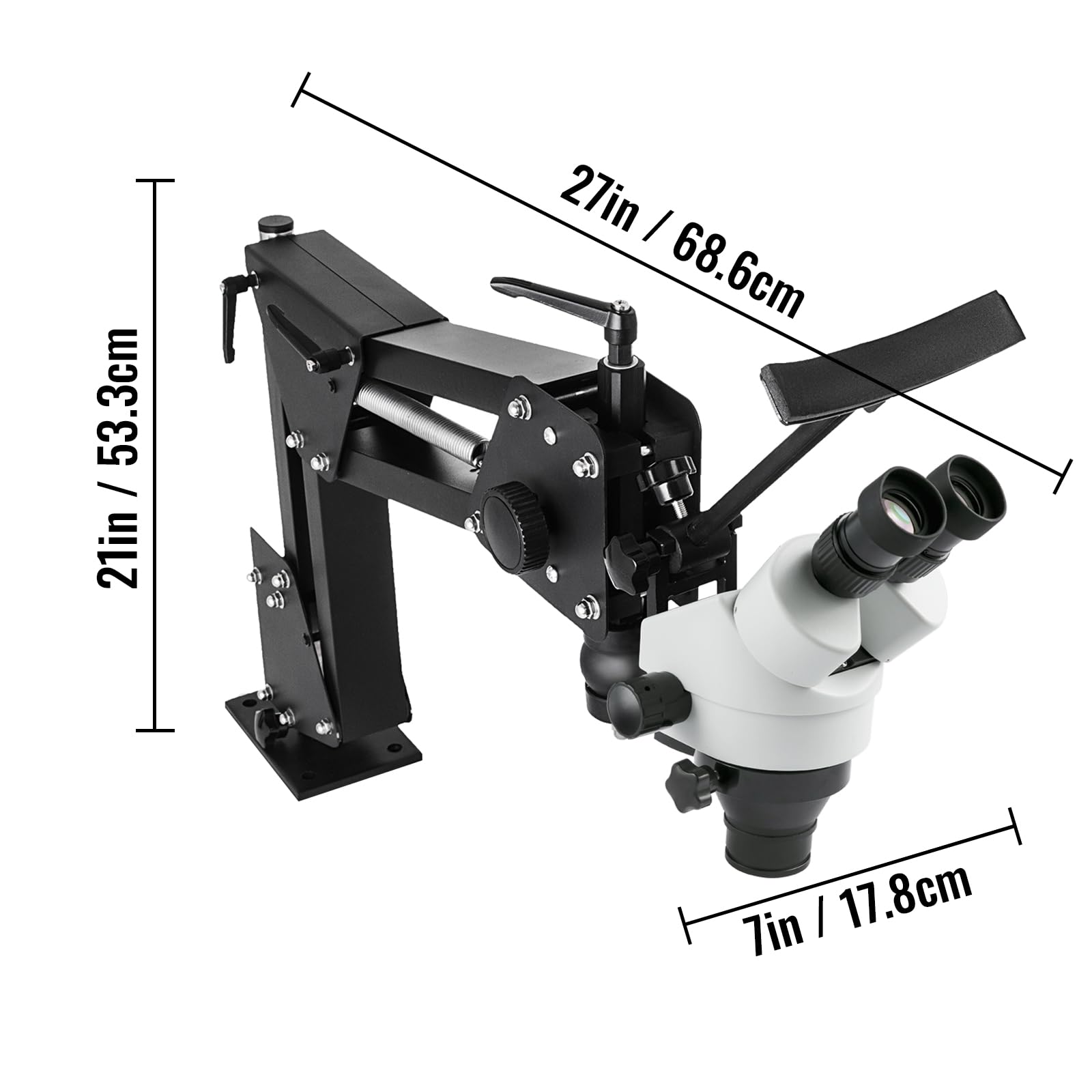 VEVOR 7X-45X Magnification Jewelry Microscope with Spring Bracket & Stand - Multi-Directional Inlaid Mirror for Gem Diamond Setting, Jewelry Making & Watch Repair | Professional Microscope for Jewelers, Watchmakers & Hobbyists
