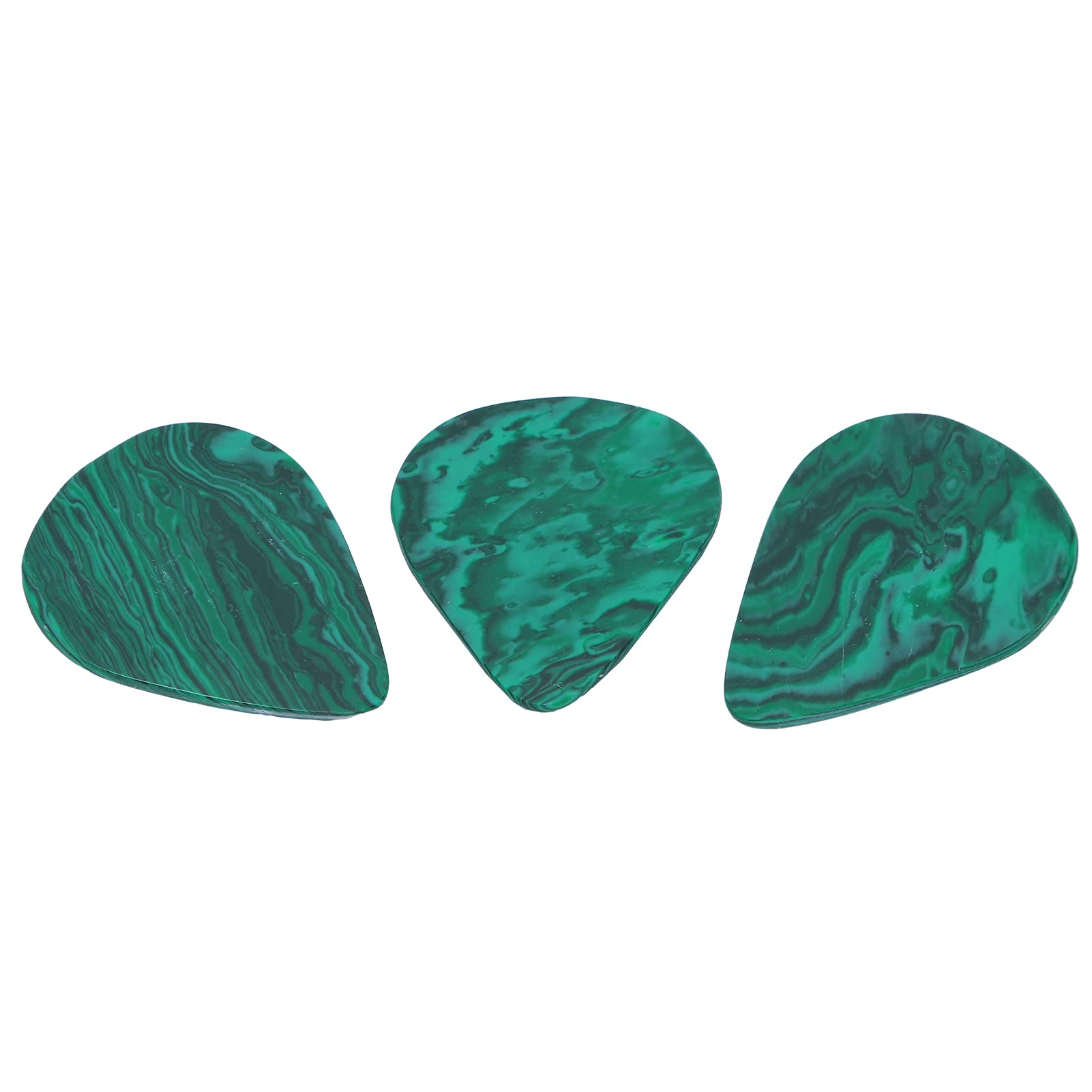 Eujgoov 3-Piece Thick Blue Malachite Guitar Picks - Premium Plectrums for Electric & Acoustic Guitars - Perfect for Rock, Blues & Stage Performances