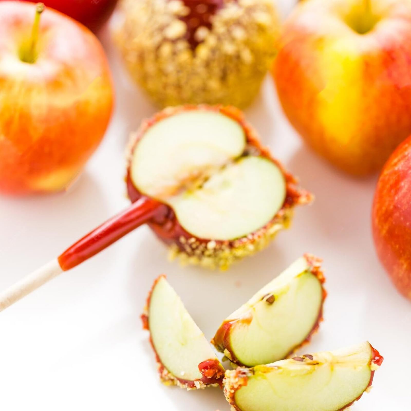 50 Pack Natural Bamboo Candy Apple Sticks - 10 Inch 5mm Skewers for Caramel Apples, Cotton Candy, Cake Pops, BBQ, Corn Dogs & Lollipops (Semi-Pointed Wooden Sticks) - Perfect for Halloween Treats, Party Favors & DIY Desserts