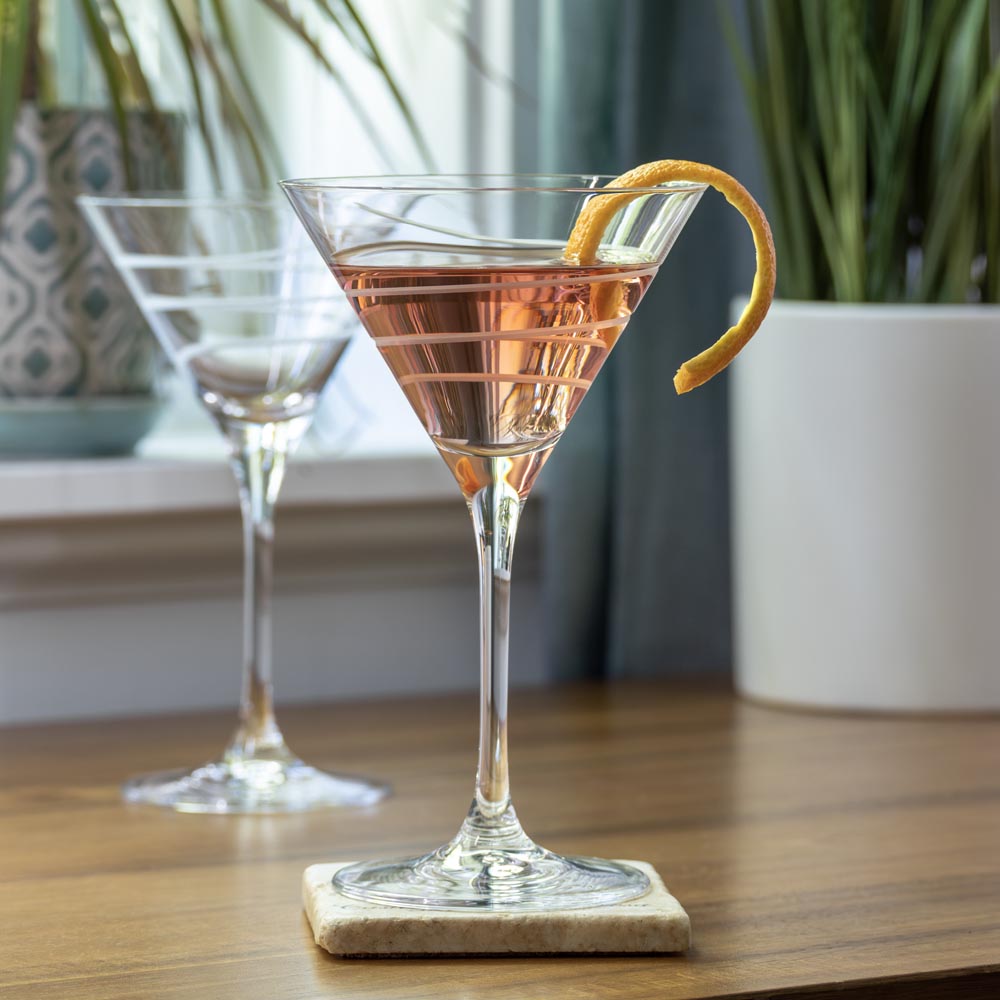 Twist 10oz Martini Glasses Set of 2 - Elegant Cocktail Glasses for Martinis, Margaritas & Cosmopolitans - Perfect for Home Bars, Parties & Romantic Dinners
