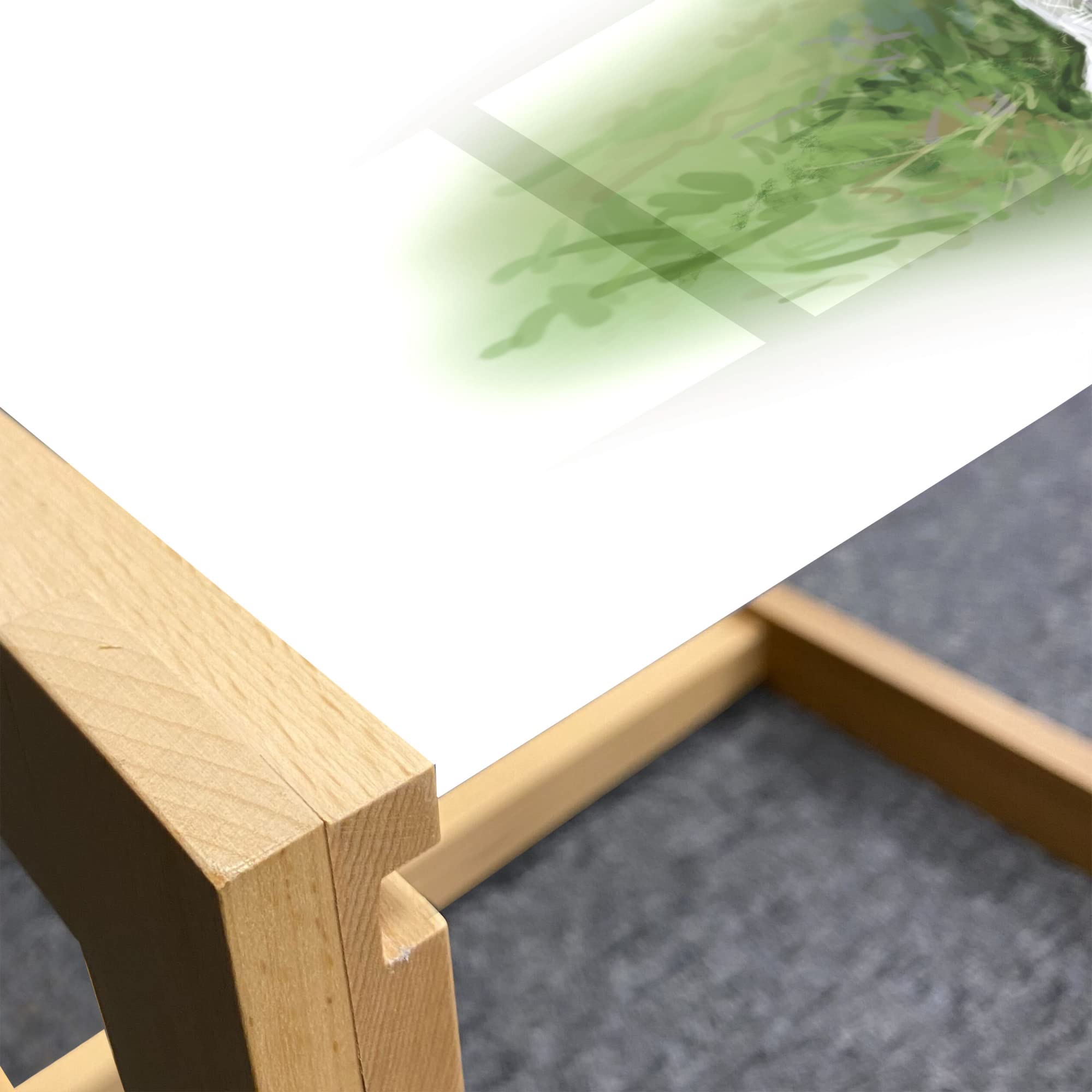 Ambesonne Beagle Coffee Table - Wooden Frame Acrylic Glass, Rosewood Caramel for Office & Dorm Decor