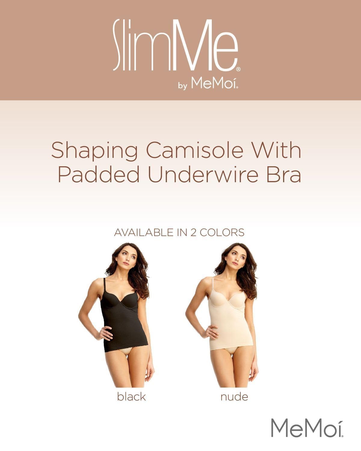 SlimMe Women's Shaping Camisole Tank Top with Padded Underwire Bra - Comfortable Slim Fit Cami for Everyday Wear - Sizes S-XL | Perfect for Layering, Office Wear & Casual Outfits