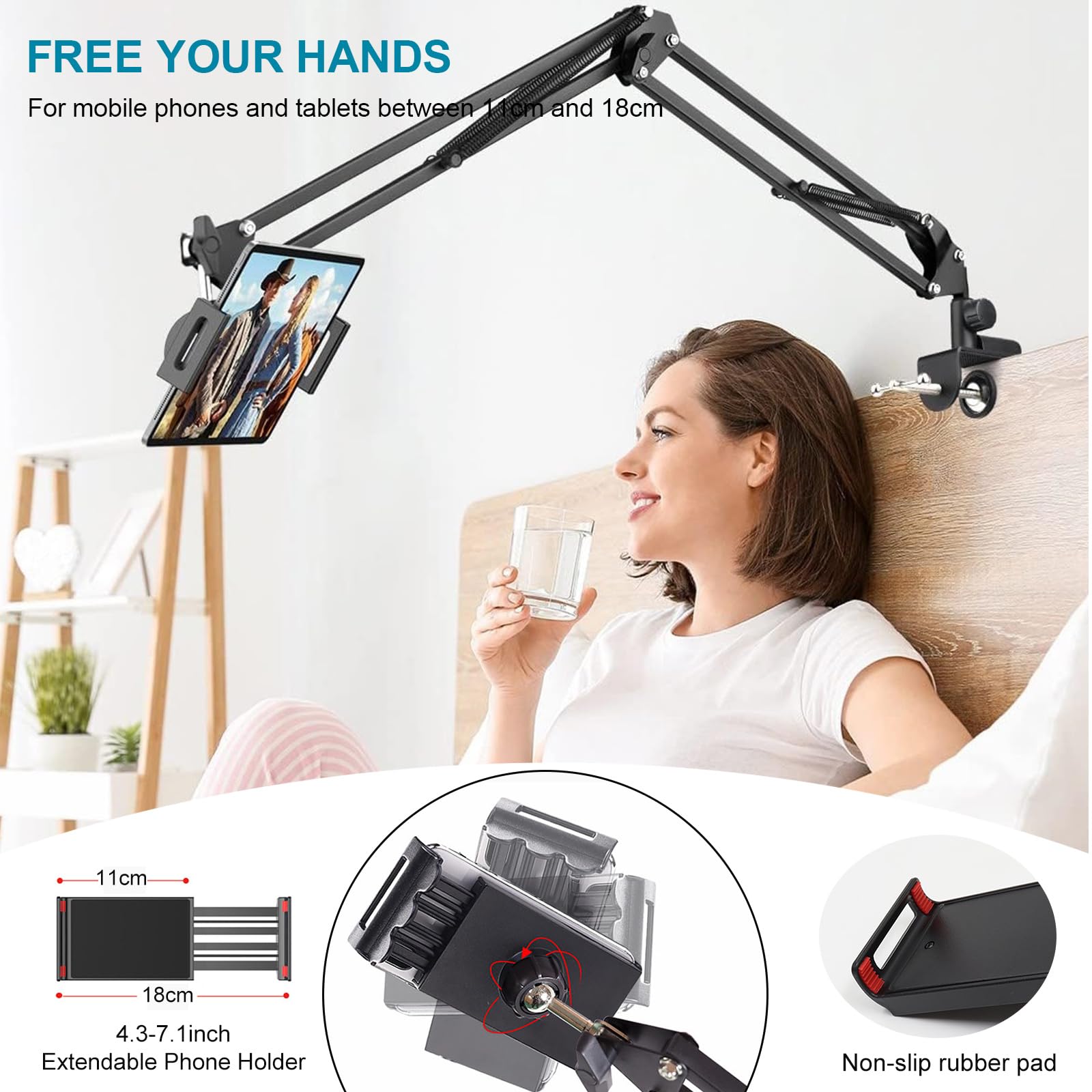 Adjustable 360° Rotating Microphone Boom Arm Stand - Compatible with Blue Yeti, HyperX QuadCast, Snowball Mics - Perfect for Recording, Podcasting & Gaming Setup