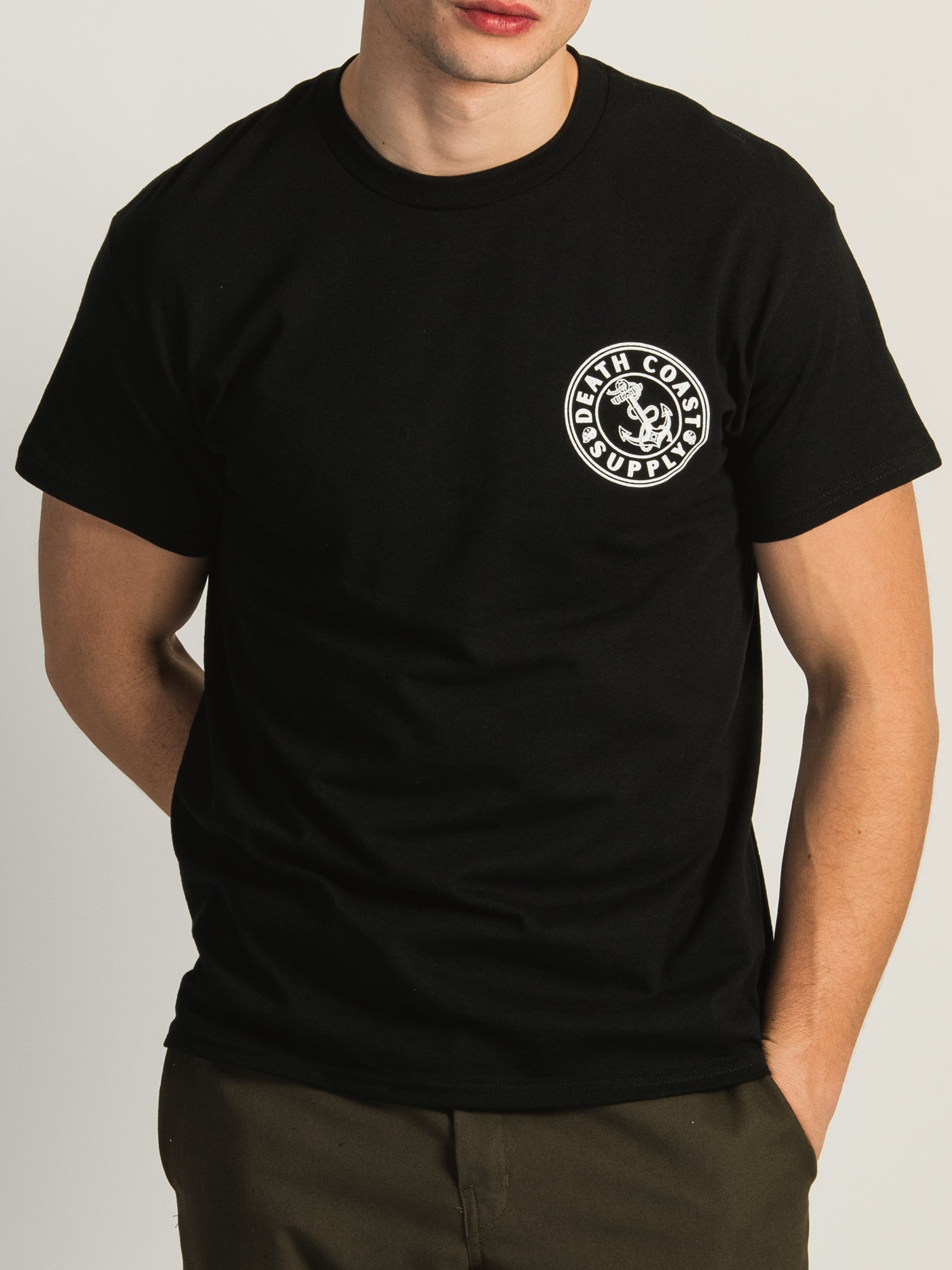 Death Coast Supply Hold Fast T-Shirt - Premium Cotton Men's Graphic Tee for Surfing, Sailing & Outdoor Adventures