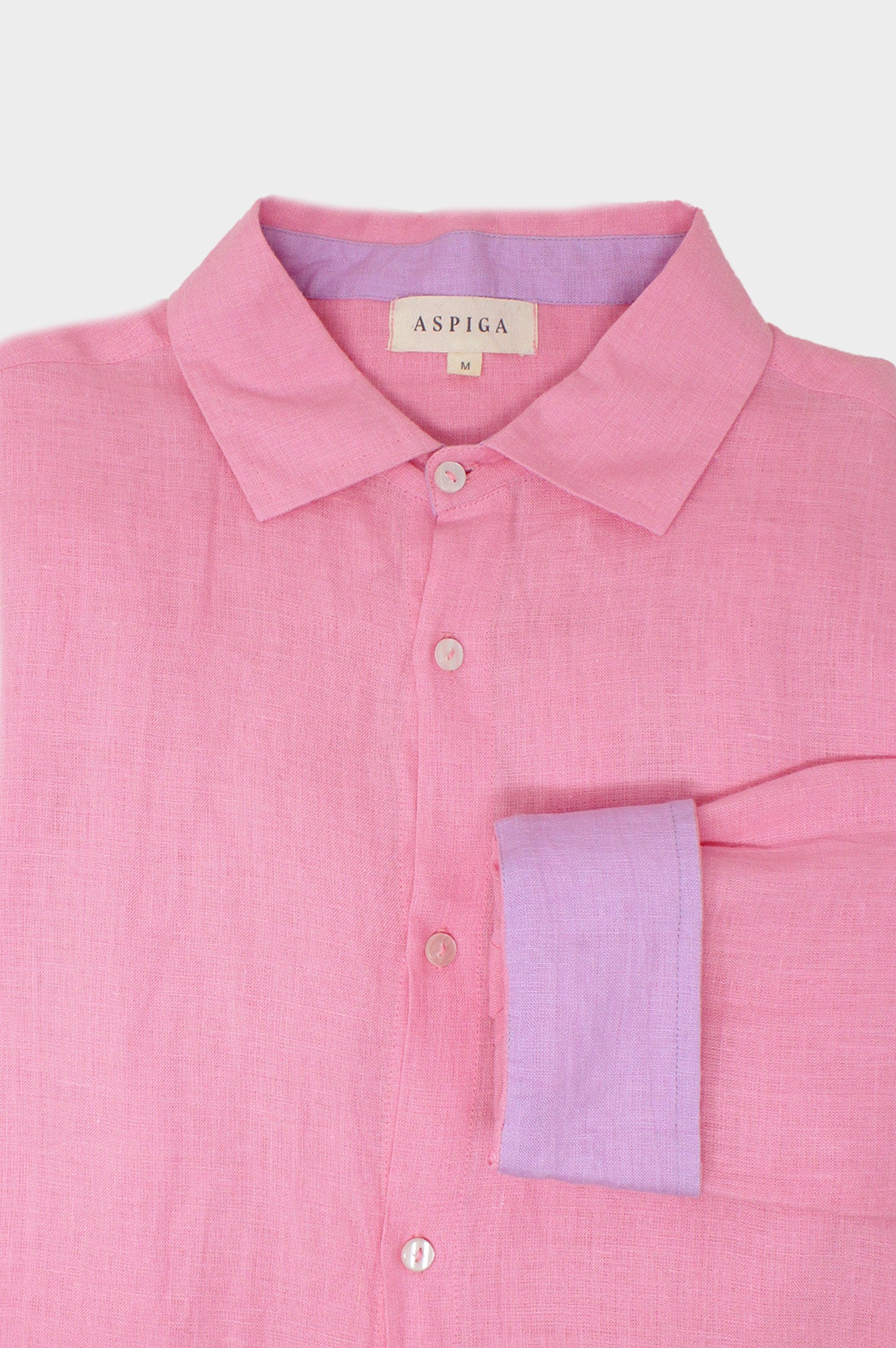 Premium Men's Linen Shirt - Breathable & Comfortable Casual Button Down Shirt in Soft Pink | Perfect for Summer Outfits, Beach Vacations & Office Wear