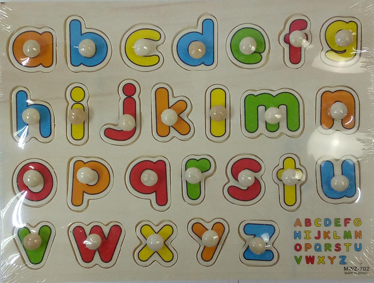 Alphabet ABC Small Letters Educational Wooden Board - Montessori Learning Toy for Kids, Perfect for Preschool & Homeschooling Activities