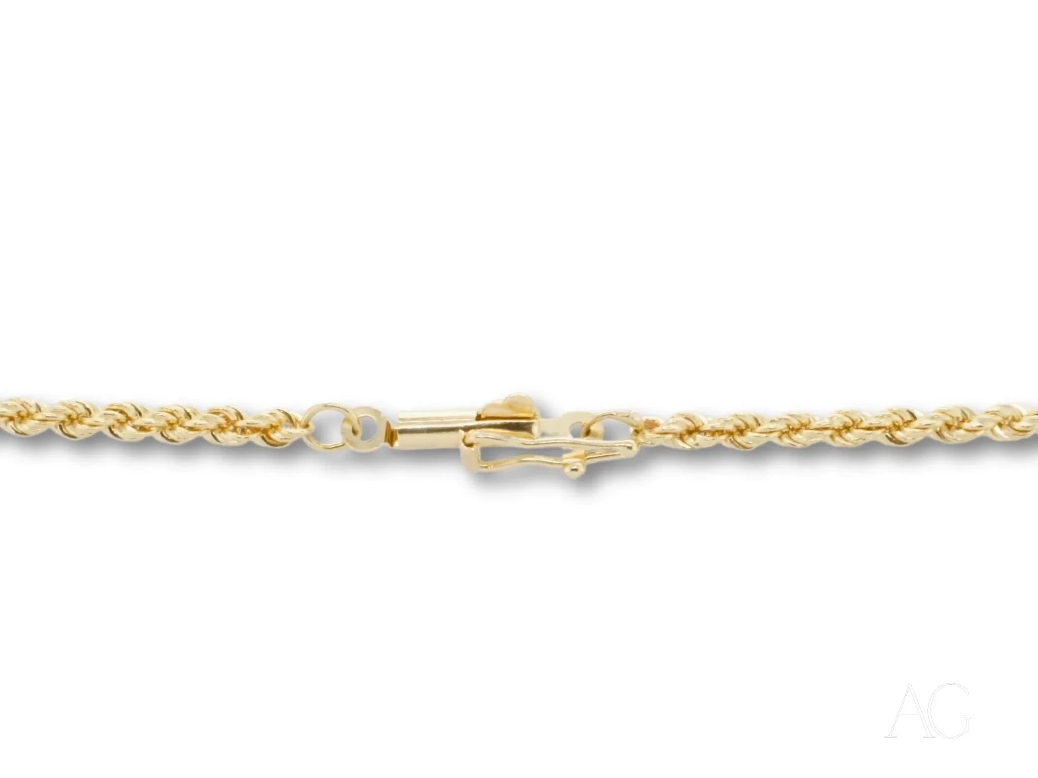 14K Gold Rope Chain Necklace for Women - Secure Barrel Lock Clasp - Elegant Layering Piece for Everyday Wear & Special Occasions
