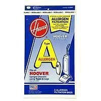 Hoover 4010100A Type A HEPA Allergen Vacuum Bags - 9 Bags (3 Packs x 3 Bags) for Dust Mite & Pet Hair Removal - Perfect for Allergy Sufferers & Home Cleaning