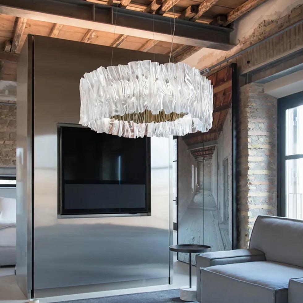 Modern Wave-Shaped Pendant Light for Living Room - Sleek Ceiling Lighting Fixture for Dining Room, Bedroom, and Home Decor