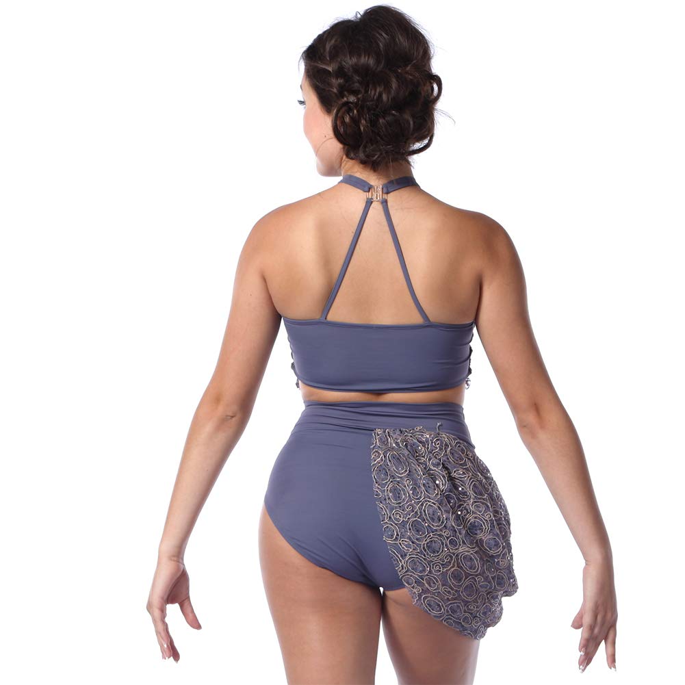Sexy Women's Lace Dance Costume Halter Keyhole Bra Top - Perfect for Pole Dancing, Burlesque Shows & Sensual Performances