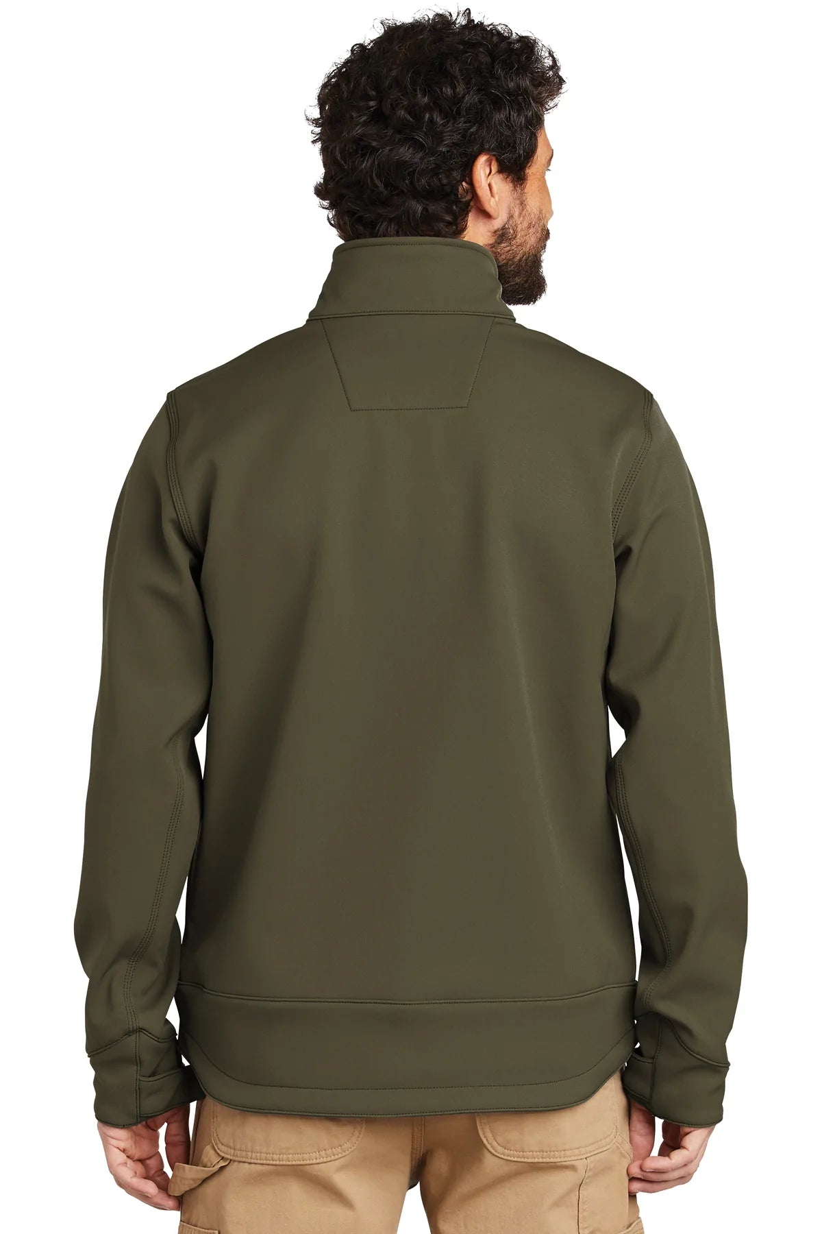 Carhartt Crowley Soft Shell Jacket for Men - Waterproof Windproof Fleece Lined Outdoor Work Jacket - Moss Green - Ideal for Construction, Hiking & Cold Weather Activities