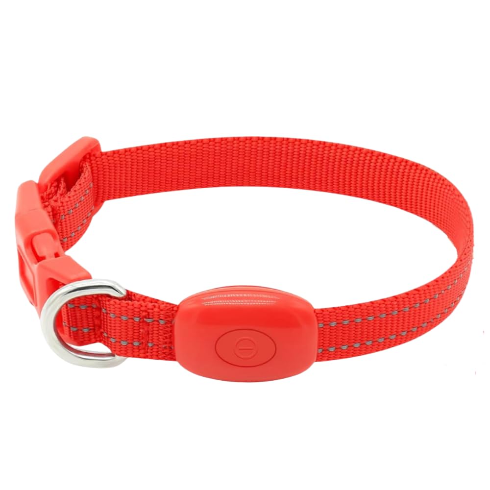 Candofly Rechargeable LED Dog Collar with Safety Light - Waterproof Reflective Collar for Night Walking, Camping, Hiking (X-Small, Red) - Perfect for Evening Dog Walks & Outdoor Adventures