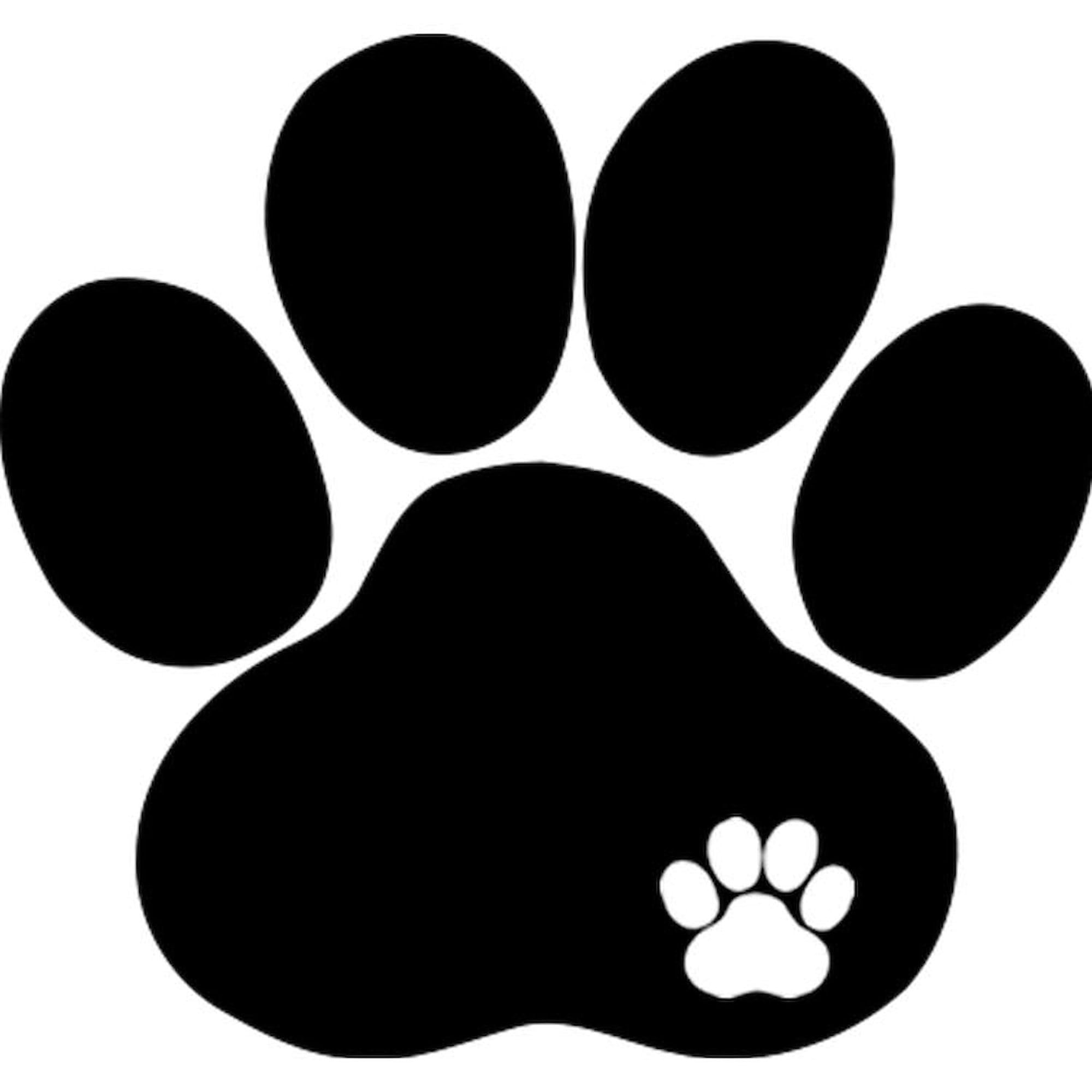 Double Paw Print Square Car Magnet 3