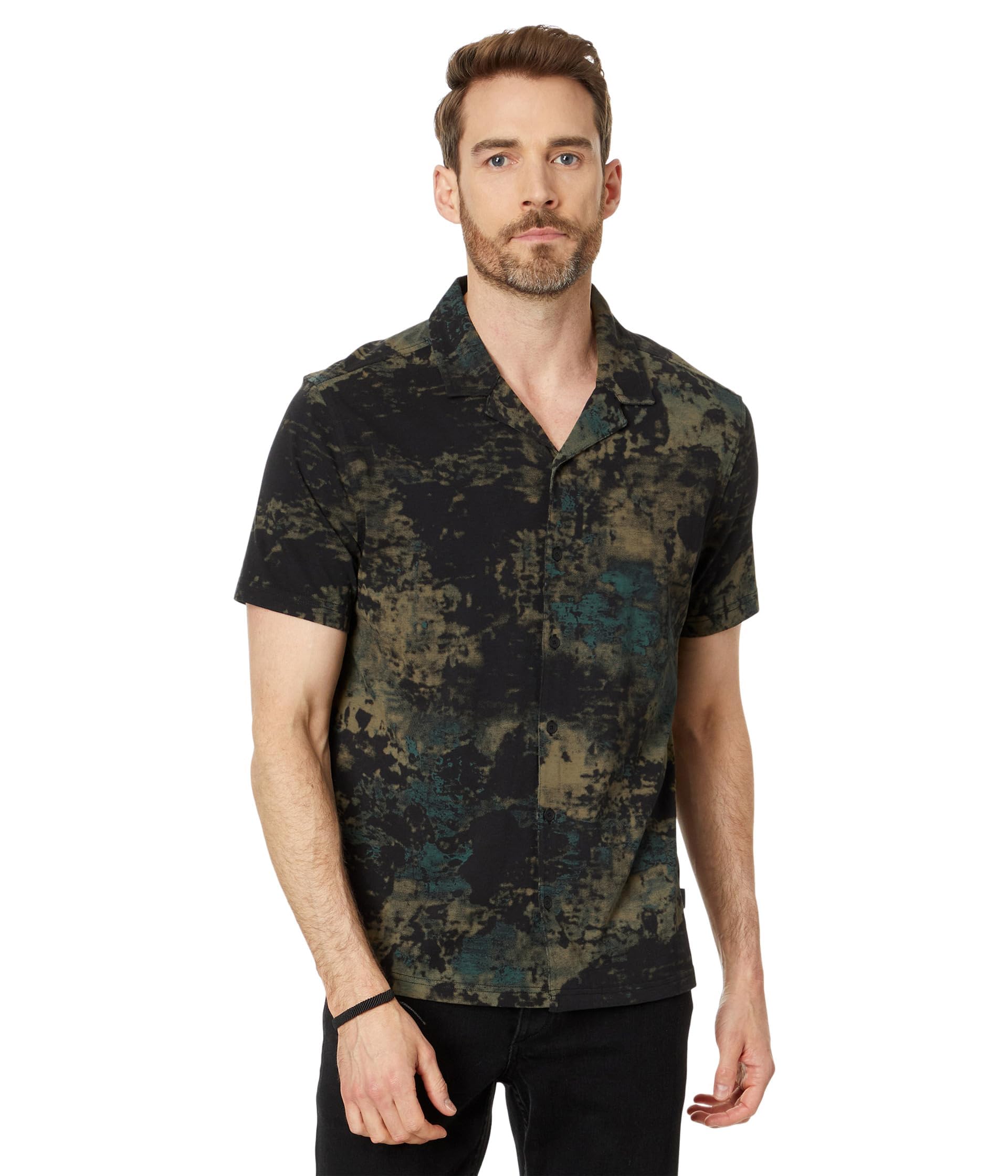 John Varvatos Men's Jacques Button-Down Shirt - Premium Cotton Casual Dress Shirt for Business & Date Night Outfits