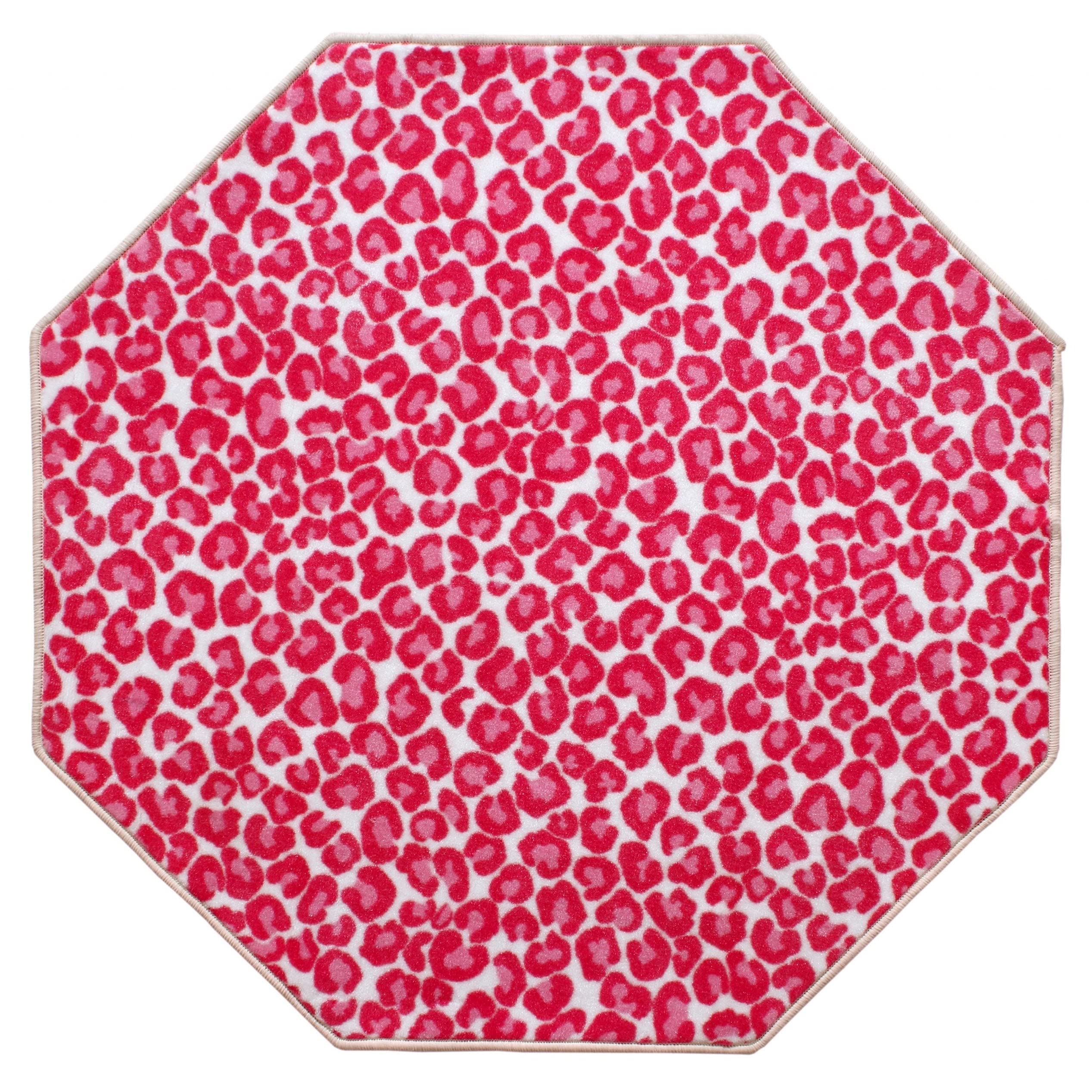 Cheetah Print Area Rug - Hang Loose Animal Print Floor Rug for Living Room, Bedroom & Entryway - Soft Nylon Fabric Indoor Rug - 6' Octagon Home Décor - Perfect for Bohemian & Safari Style Decor