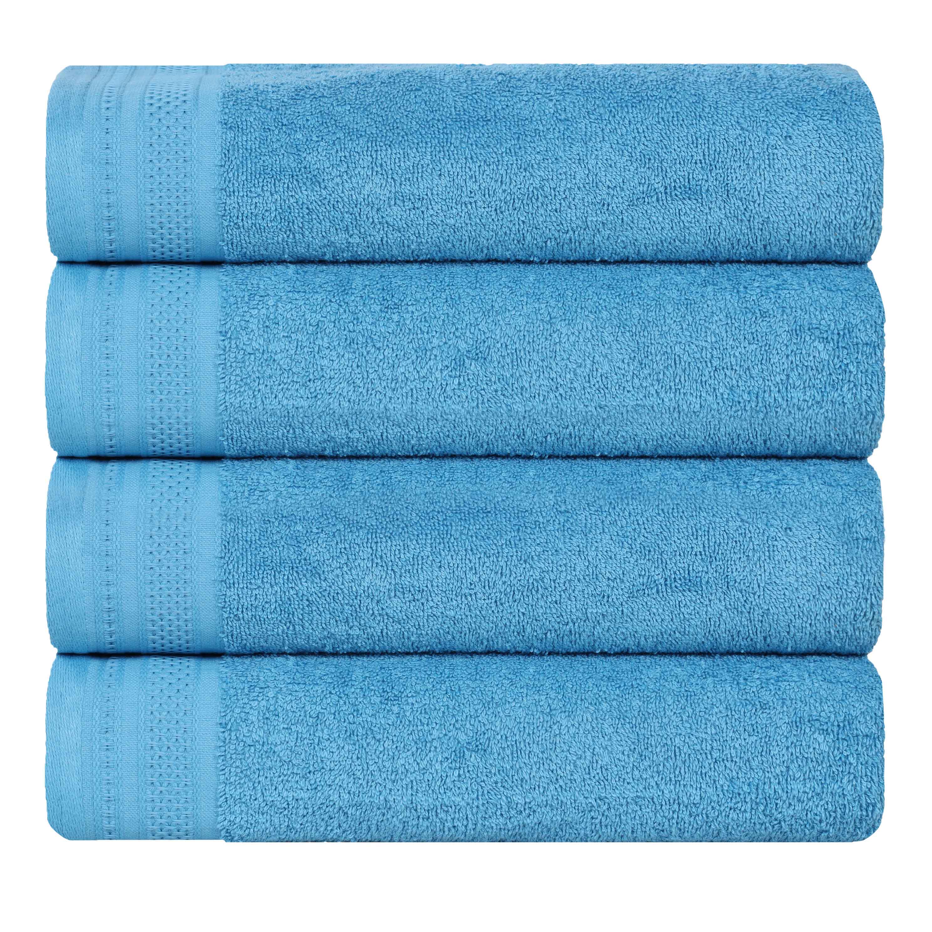 Premium Honeycomb Waffle Weave Cotton Bath Towels Set of 4 - Ultra Soft & Absorbent Luxury Bathroom Towels for Spa, Hotel, and Home Use