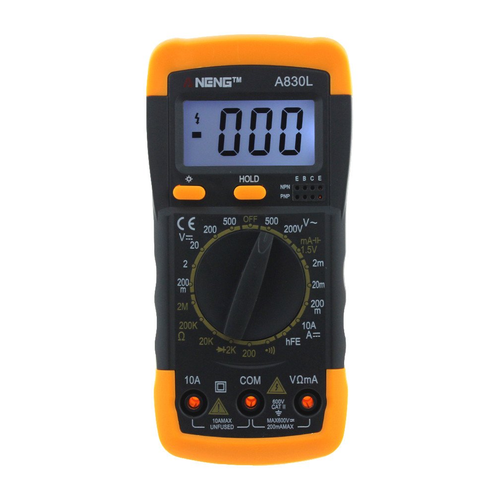 GorNorriss ANENE A830L Digital Multimeter - AC/DC Voltage Tester, Ohmmeter, Ammeter for Home, Car, and Electronics Repair - Perfect for Electricians, DIY Enthusiasts, and Automotive Diagnostics