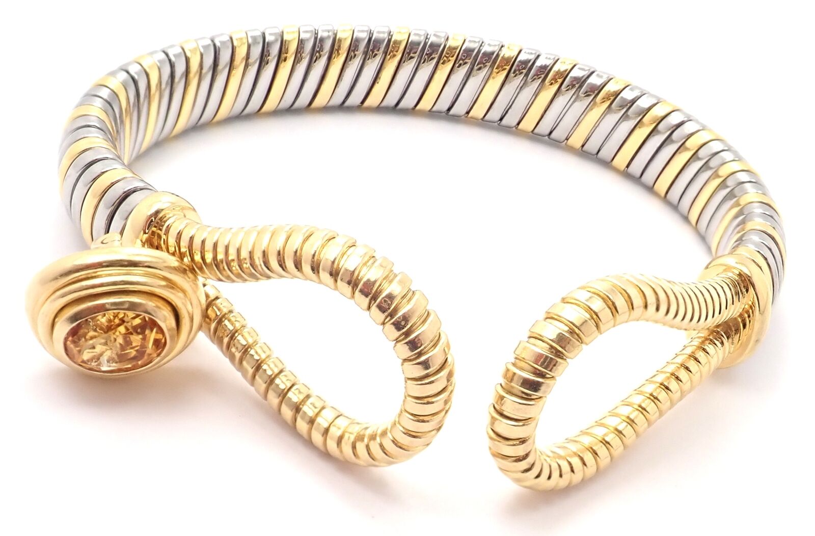 Authentic Cartier Hercules Knot 18K Yellow Gold & Stainless Steel Citrine Bracelet for Women | Luxury Jewelry Gift for Anniversary, Birthday & Special Occasions