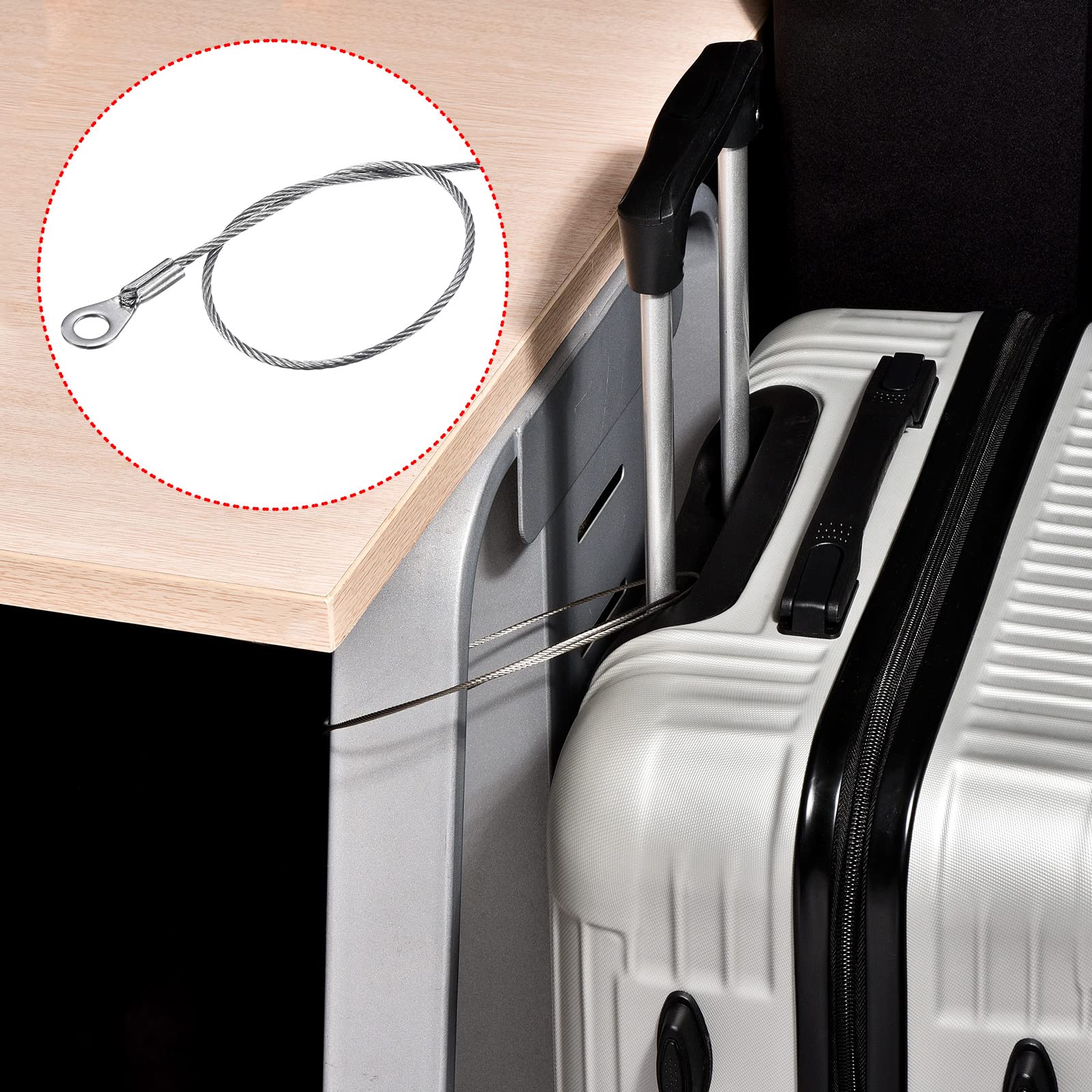 PATIKIL 8 Pack Stainless Steel Lanyard Cable - 1.5mm x 20cm Security Wire Rope with Eyelets & Key Rings - Durable Keychain Accessories for Keys, ID Badges, Work Tools and Outdoor Gear