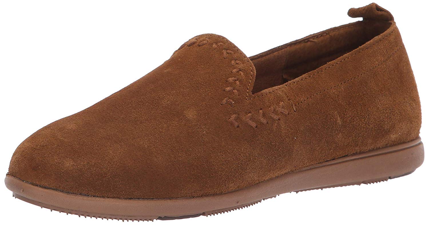 Minnetonka Women's Shay Suede Slip-On Shoes - Comfortable Round Toe Loafers for Casual Wear & Everyday Outfits