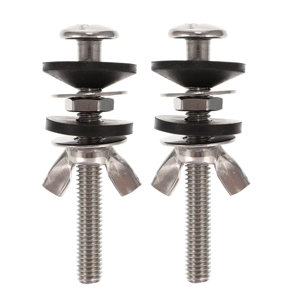 Heavy Duty Stainless Steel Toilet Seat Hinges Kit - Easy Install for Bathroom Repair