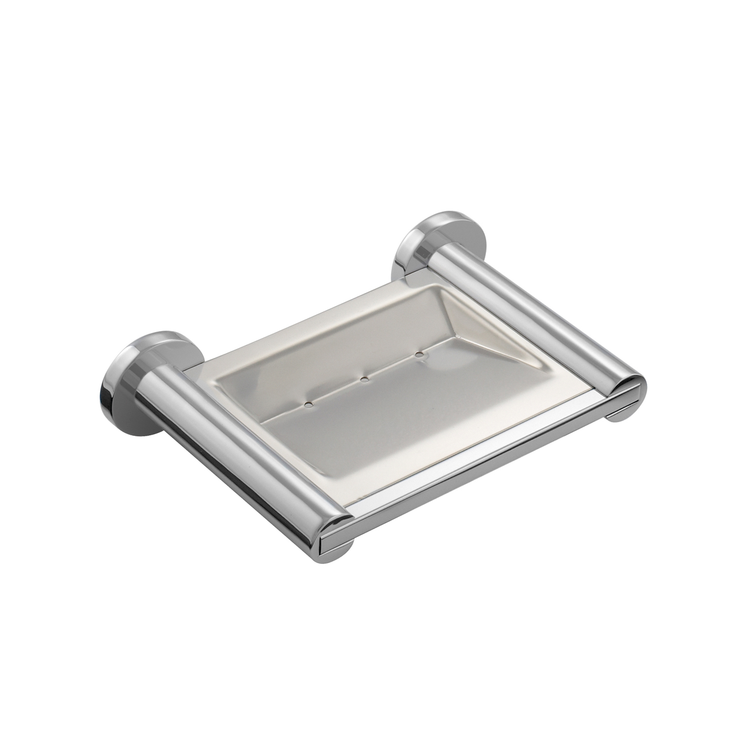Stainless Steel Wall Mount Soap Dish - Chrome Finish 6.6x1.6x4.3 Inches - Modern Bathroom Organizer for Showers & Sinks - Space Saving Design by COSMIC Architect (Model 2050133)