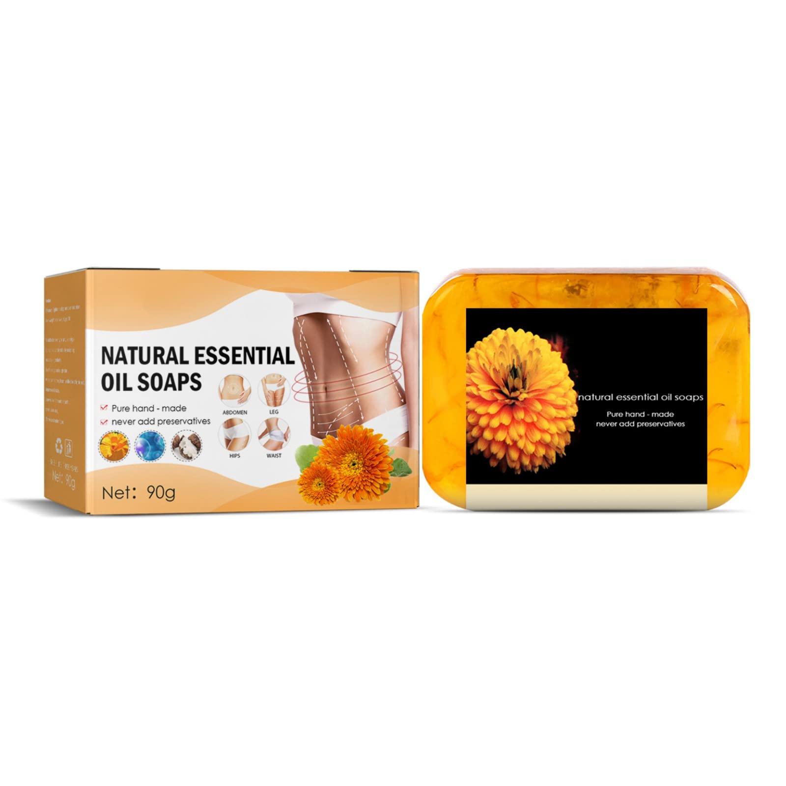 Allbestaye Organic Essential Oil Soap Bar - Natural Weight Loss & Firming Soap, Anti-Cellulite & Fat Burning Treatment, 90g - Perfect for Spa, Shower & Body Care Routine