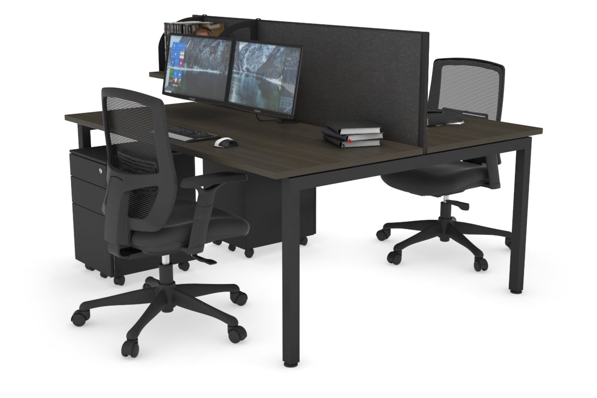 Quadro Square Legs 2 Person Office Workstation Desk - 1200L x 700W Modern Shared Workspace Solution for Home & Business Offices