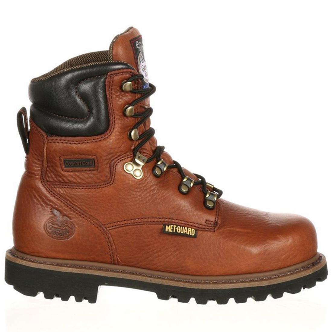 8-Inch Steel Toe Work Boots with Internal Metatarsal Guard - Heavy Duty Safety Shoes for Construction, Warehouse & Industrial Work