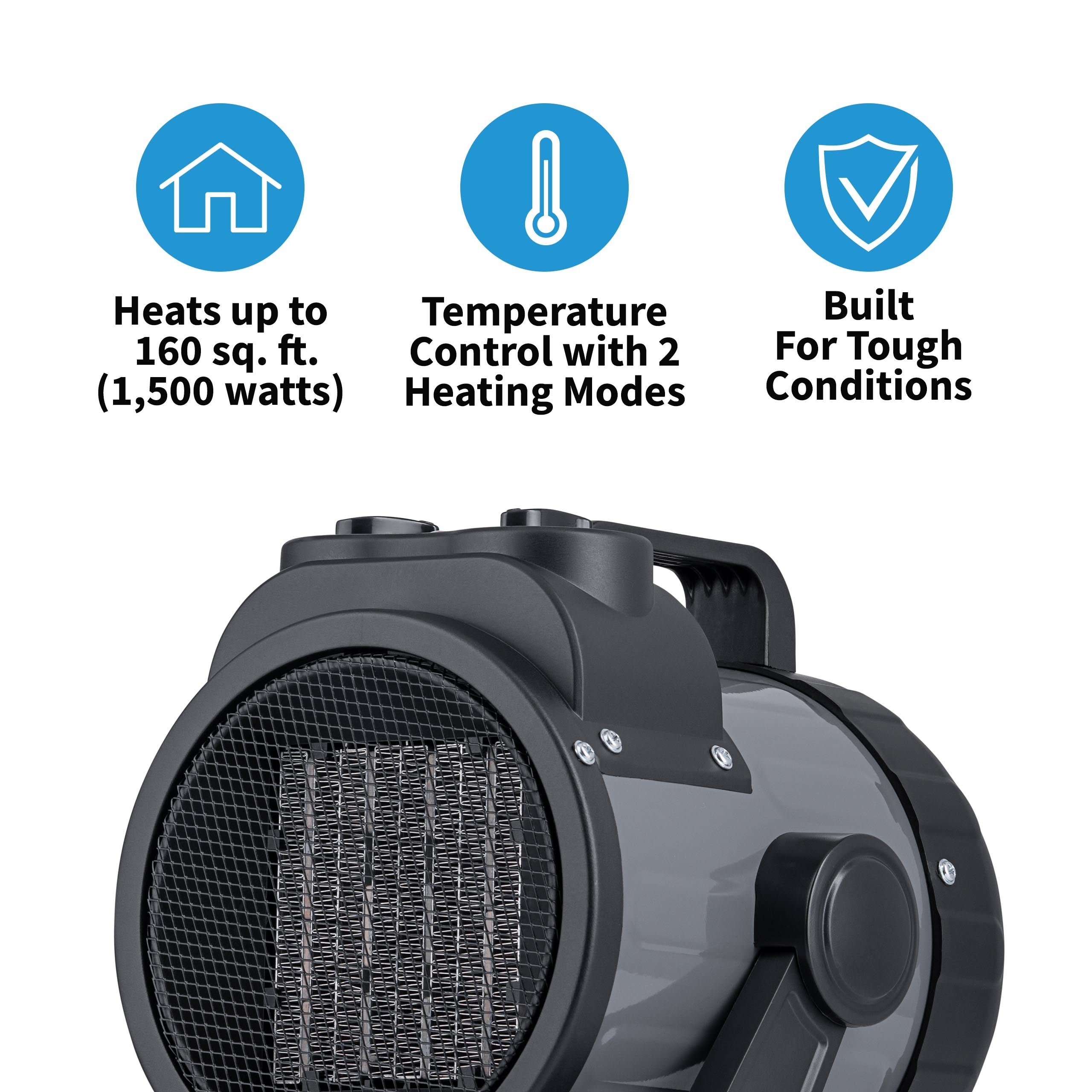 Newair® 1500W Portable Ceramic Electric Heater for Garage, Workshop & Home - 120V Fast Heating, Energy Efficient, Safe & Quiet - Perfect for Winter, Workspaces & Large Rooms