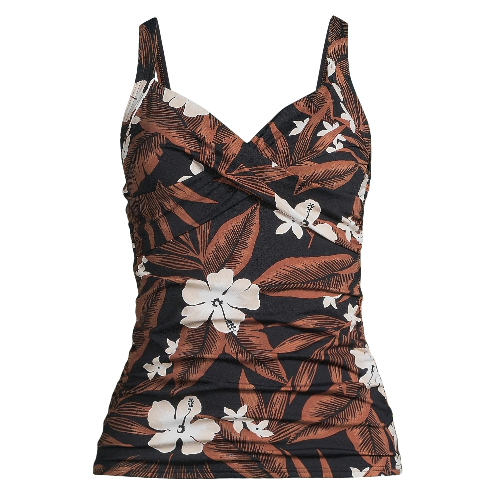 Lands' End Women's Wrap Underwire Tankini Top Swimsuit - Comfortable Swimwear for Beach, Pool & Vacation | Plus Size & Petite Options Available