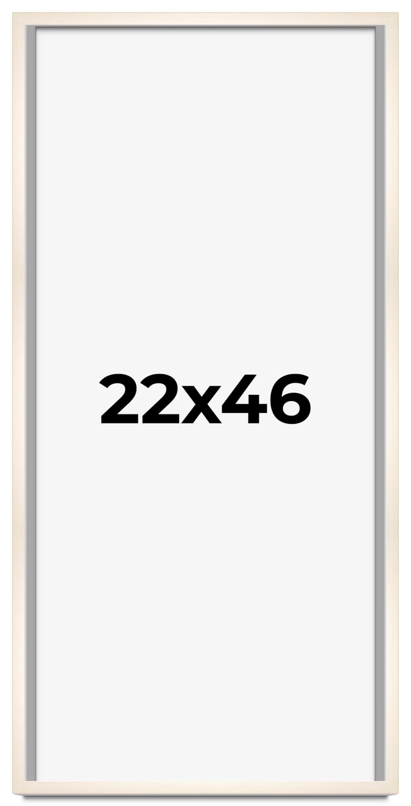 CountryArtHouse 22x46 Inch Whitewashed Solid Wood Picture Frame with UV Acrylic Plexiglass - 0.8125 Inch Moulding Width - Acid-Free Foam Board Backing & Hanging Hardware - Perfect for Wall Art, Family Photos, and Home Decor