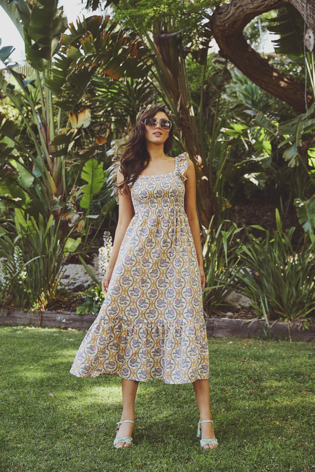 Renata Midi Dress - Women's Flowy Summer Dress with Pockets | Perfect for Beach Vacation, Date Night & Casual Outings