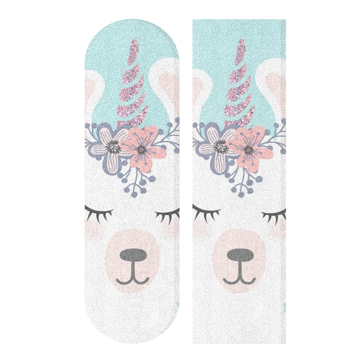 BECCI Little White Llama Flower Skateboard Grip Tape - 9.1” x 33.1” Non-Slip, Bubble-Free, Easy Adhesive Longboard Grip Tape - Durable & Tear-Proof for Skateboards, Cruisers, and Penny Boards - Perfect for Street Skating, Commuting, and Tricks