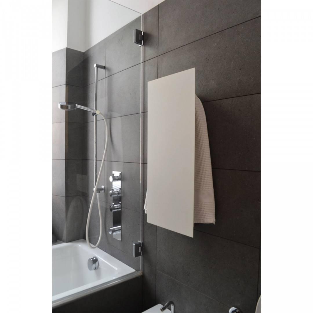 Mg12 Geometric Slim Towel Warmer - 12W x 27.55H - Compact Bathroom Heater for Spa, Luxury Hotels & Cozy Home Use