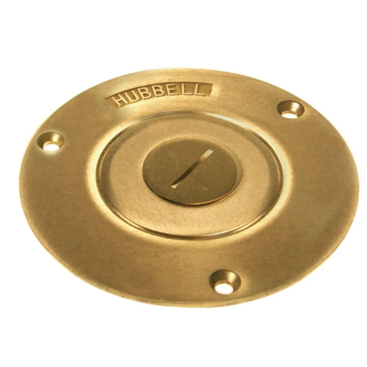 RACO 6285 Floor Box Cover - Heavy Duty Brass Electrical Cover for Commercial & Residential Use - Ideal for Offices, Homes, and Outdoor Installations