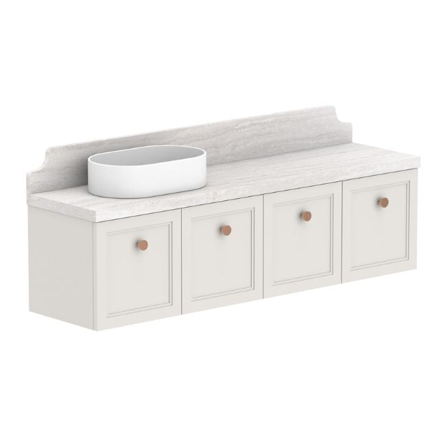 ADP Mabel Wall-Mounted Vanity with Durasein Countertop - Modern Bathroom Sink Cabinet for Small Spaces, Perfect for Apartments & Powder Rooms