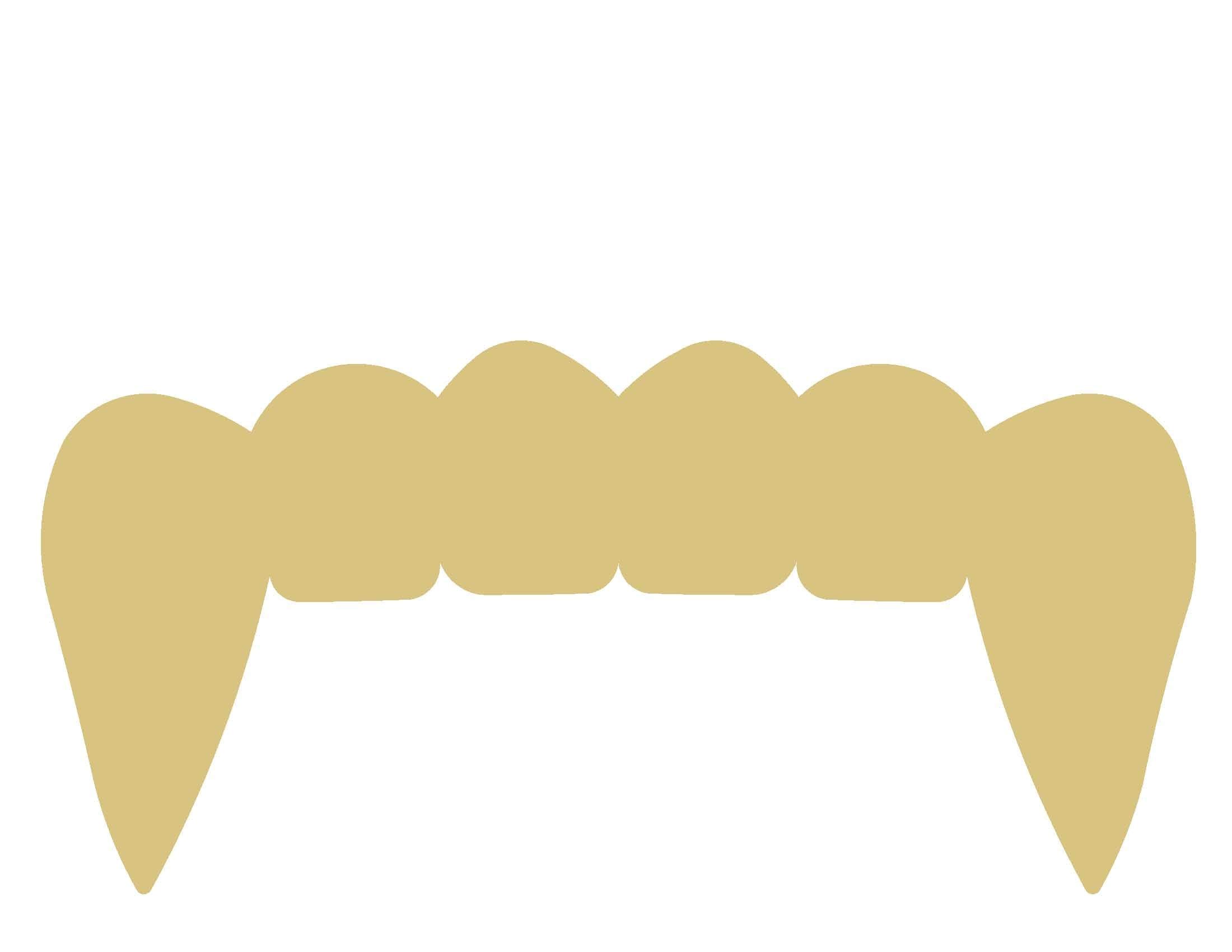 Scary Vampire Fangs Cutout - Unfinished Wood Teeth for Halloween Costume, Spooky MDF Shape Canvas Style - Perfect for DIY Halloween Decorations, Cosplay Props, and Haunted House Party Supplies