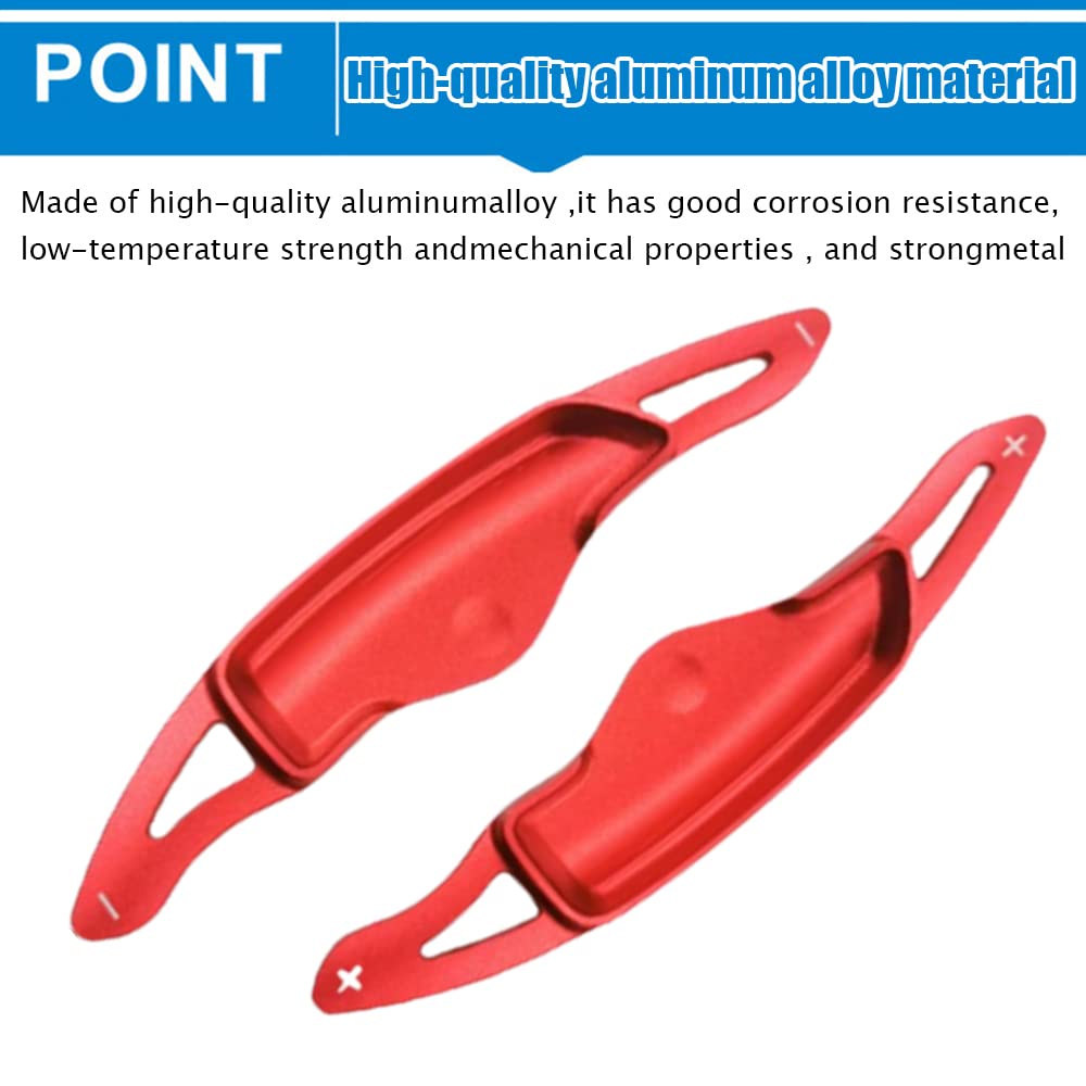Aluminum Steering Wheel Paddle Shifter Extensions - 2PCS Red Interior Accessories for Hyundai Tucson 2022-2023, Sonata 2020-2022, Santa Cruz 2022-2023 | Easy Install & Enhanced Driving Experience | Perfect for Racing Enthusiasts & Daily Commute