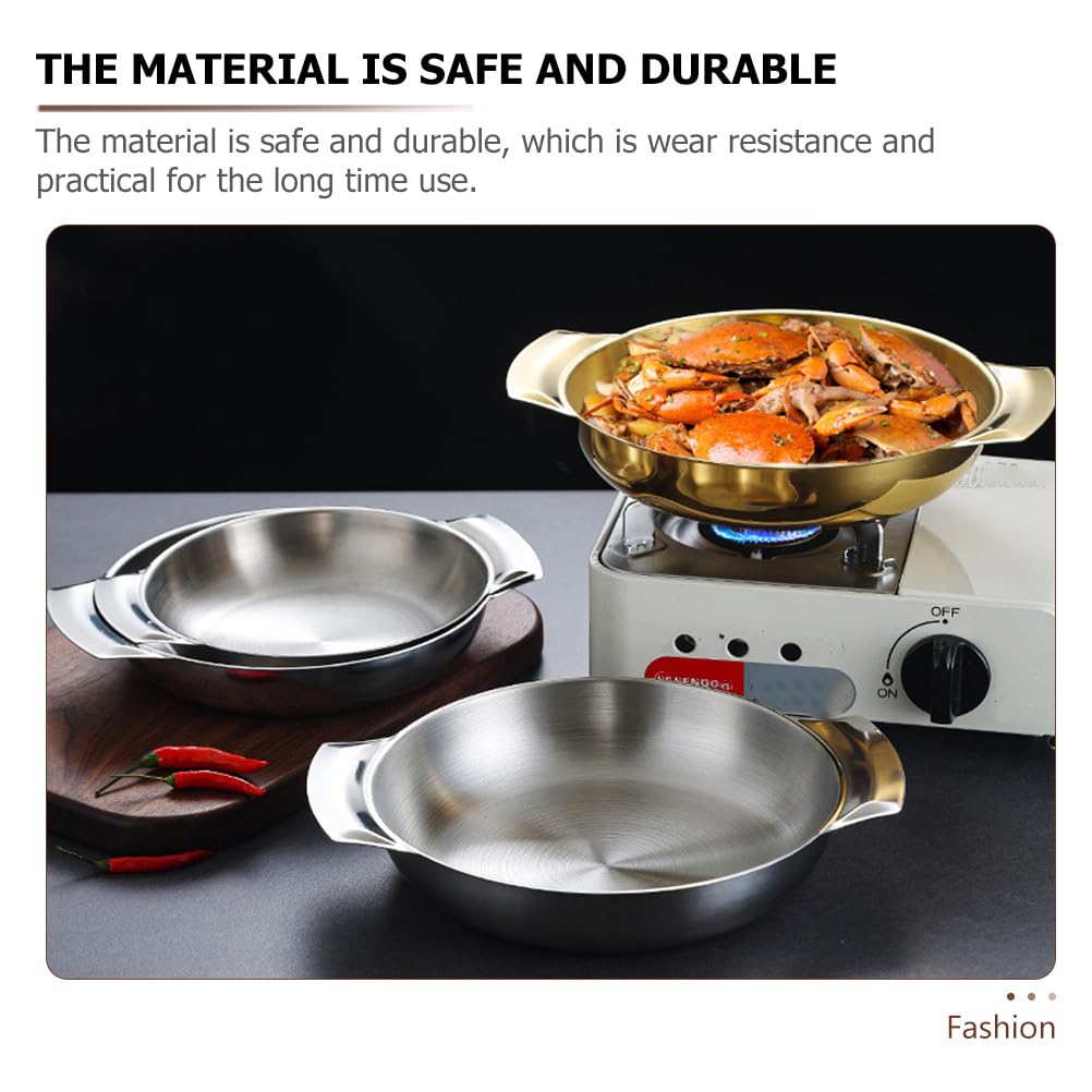 PRETYZOOM 5-Piece Stainless Steel Cookware Set - Nonstick Saucepan, Seafood Pot, Casserole with Double Handles - Durable Kitchen Pots for Boiling, Steaming & Frying - Perfect for Home Cooking, Camping & Restaurant Use