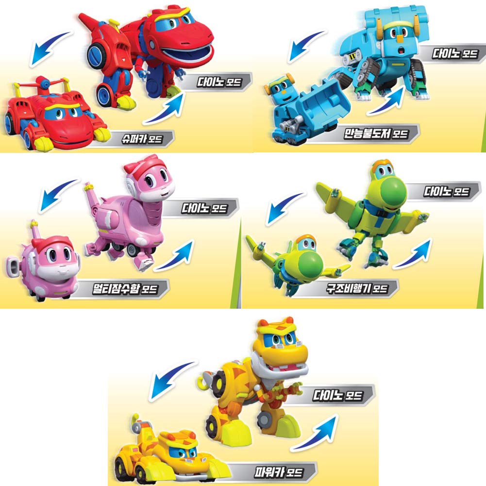 GOGO DINO 5-in-1 Transforming Dinosaur Robot Toys Set (T-Rex, Triceratops, Pterodactyl, Stegosaurus, Velociraptor) - Converts to Car, Airplane & Submarine - STEM Educational Gift for Kids - Perfect for Birthday Parties, Classroom Rewards & Pretend Play Adventures