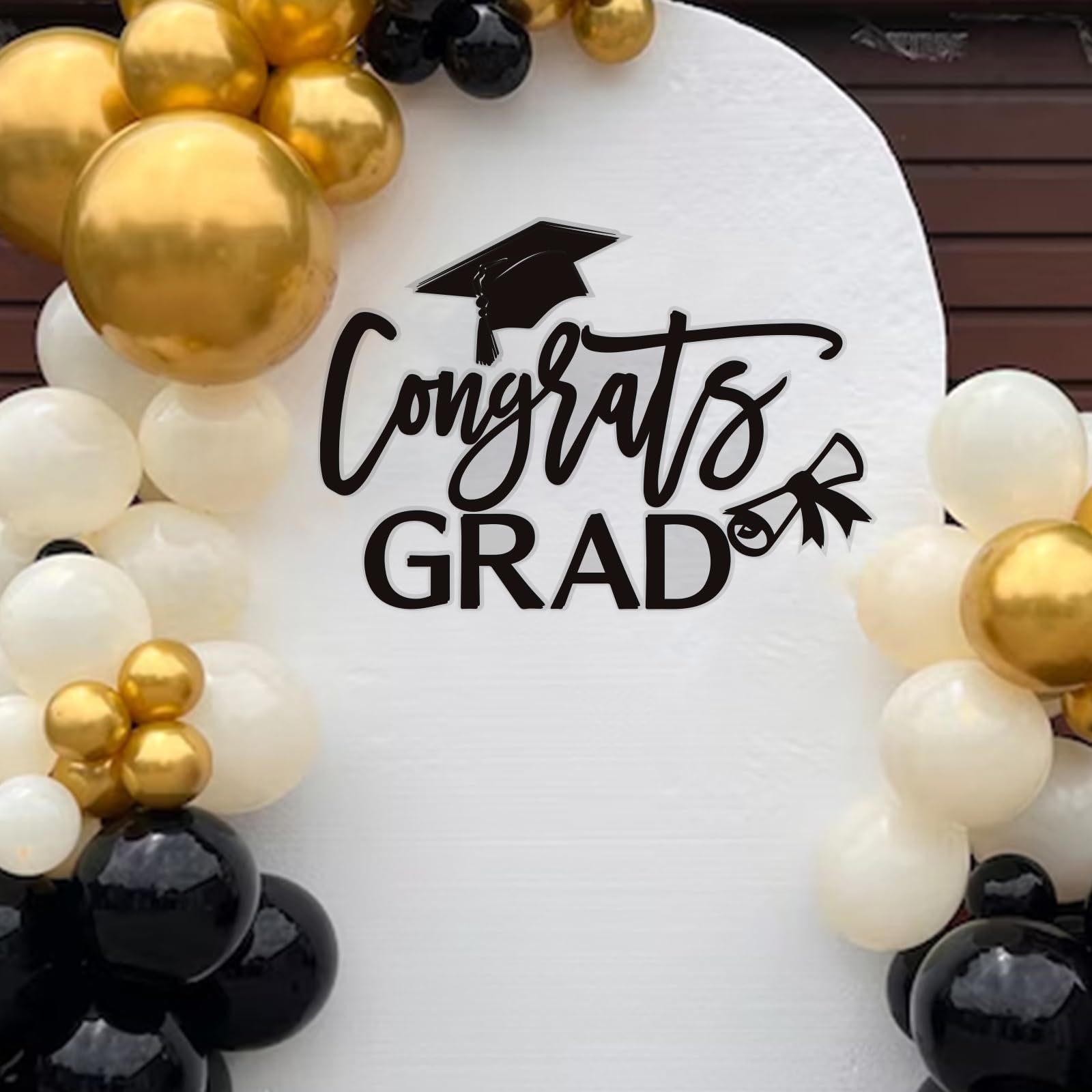 Class of 2025 Graduation Decal - Congrats Grad Vinyl Sign for Balloon Arch, Grad Party Decorations & Event Planning - Perfect for Graduation Ceremonies, School Celebrations and Photo Backdrops