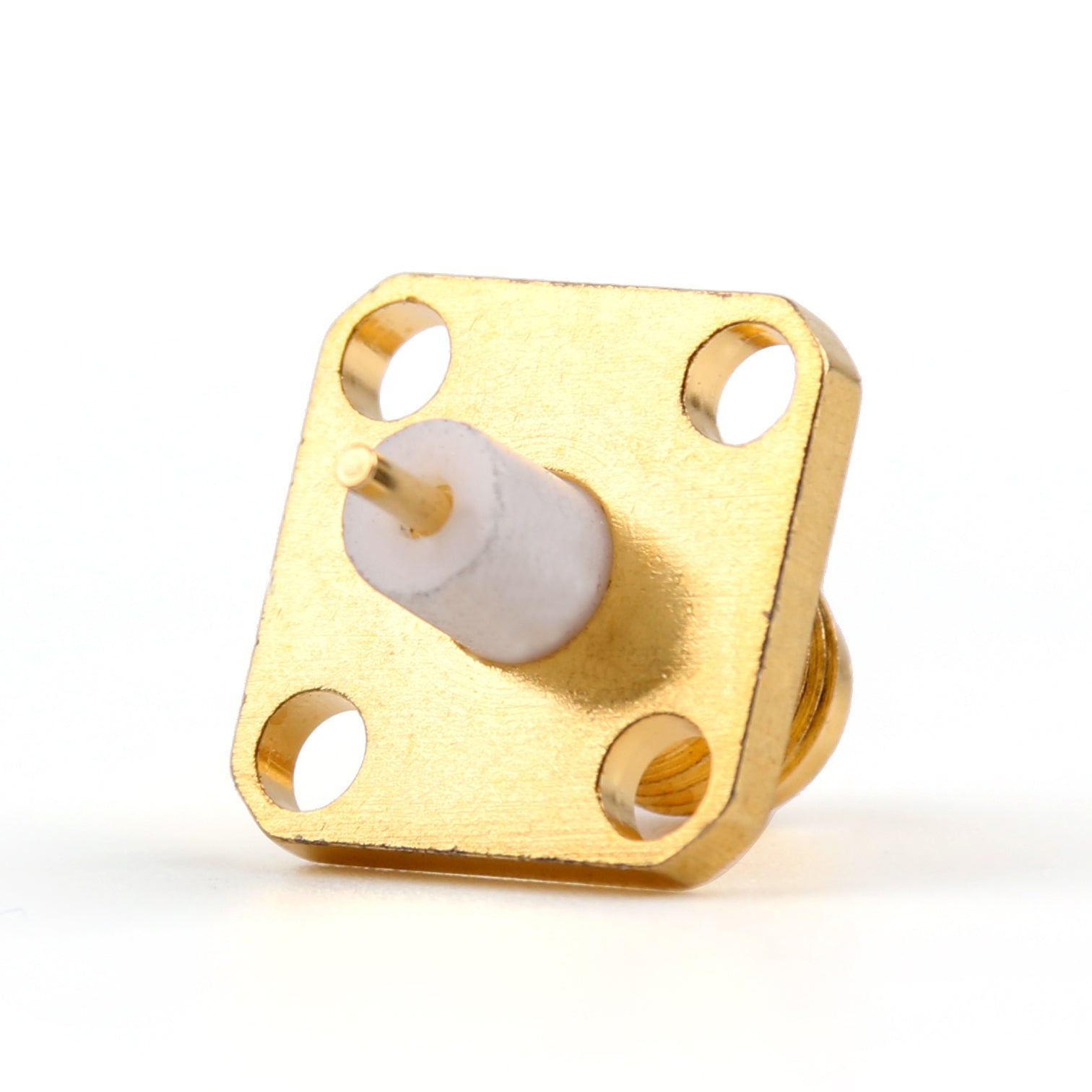 10Pcs RP SMA Female Connector Plug - 4 Hole 12.7mm Flange Solder Panel Mount for RF Antenna & Wireless Communication Devices - Perfect for Ham Radio, WiFi Routers & Signal Boosters